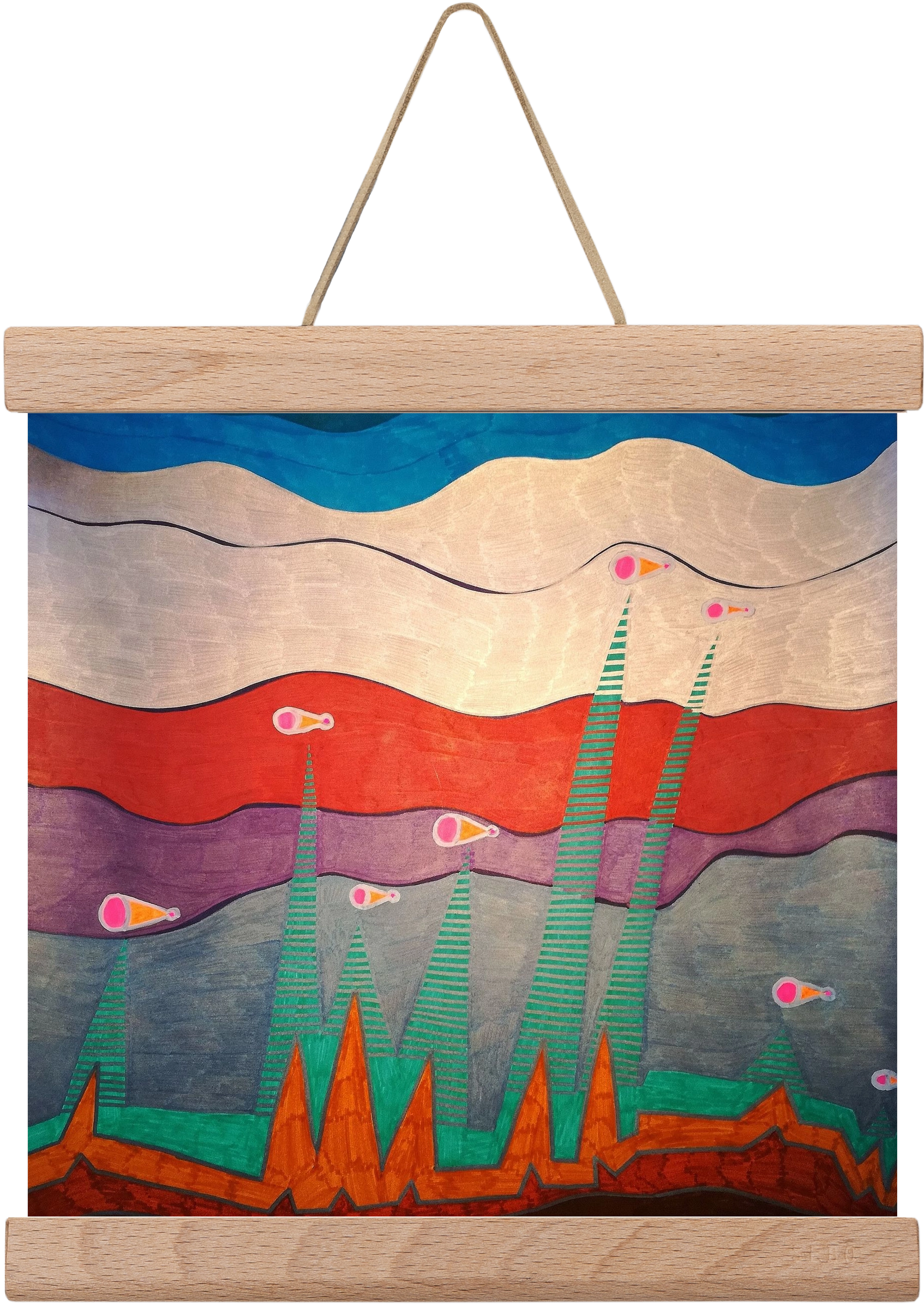 Breaking free from under the surface, 20x20 cm (20x20 cm), Tölgy akasztó