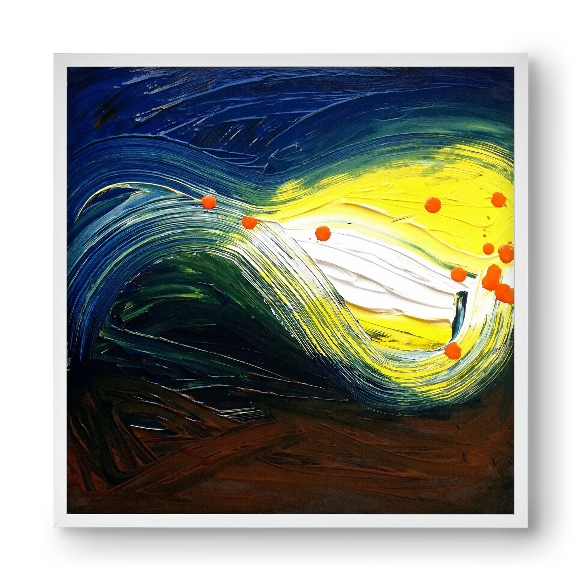 Rejtett jelentés, 40x40 cm (40x40 cm), Fehér keret