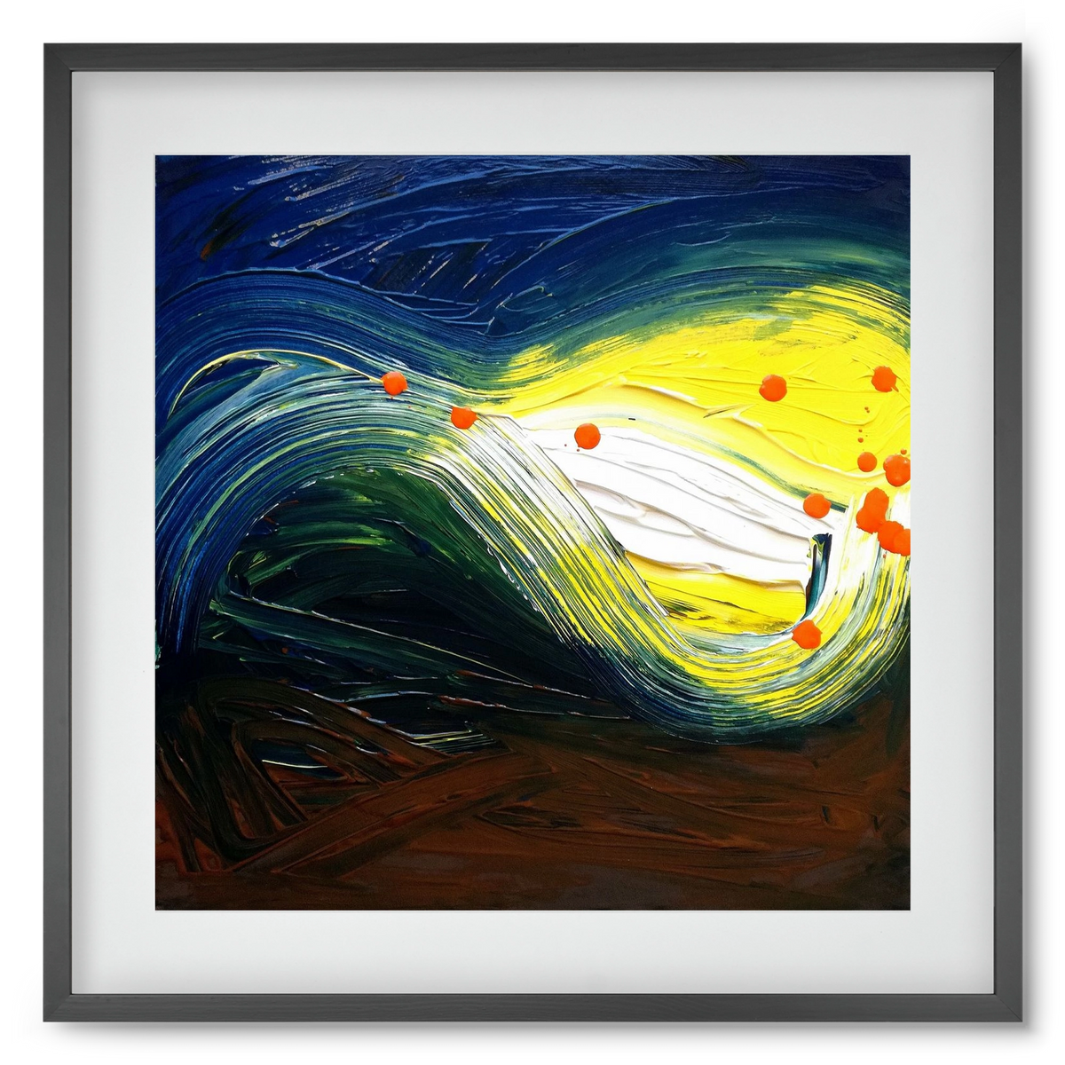 Rejtett jelentés, 50x50 cm (40x40 cm), Fekete keret, paszpartuval