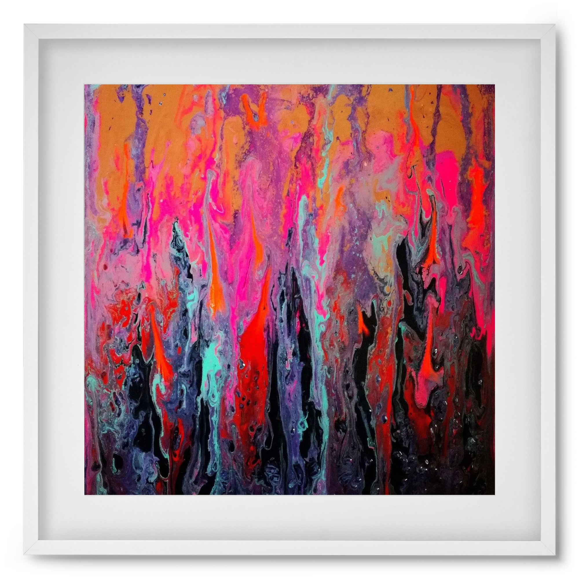 Lava of faith, 50x50 cm (40x40 cm), Fehér keret, paszpartuval