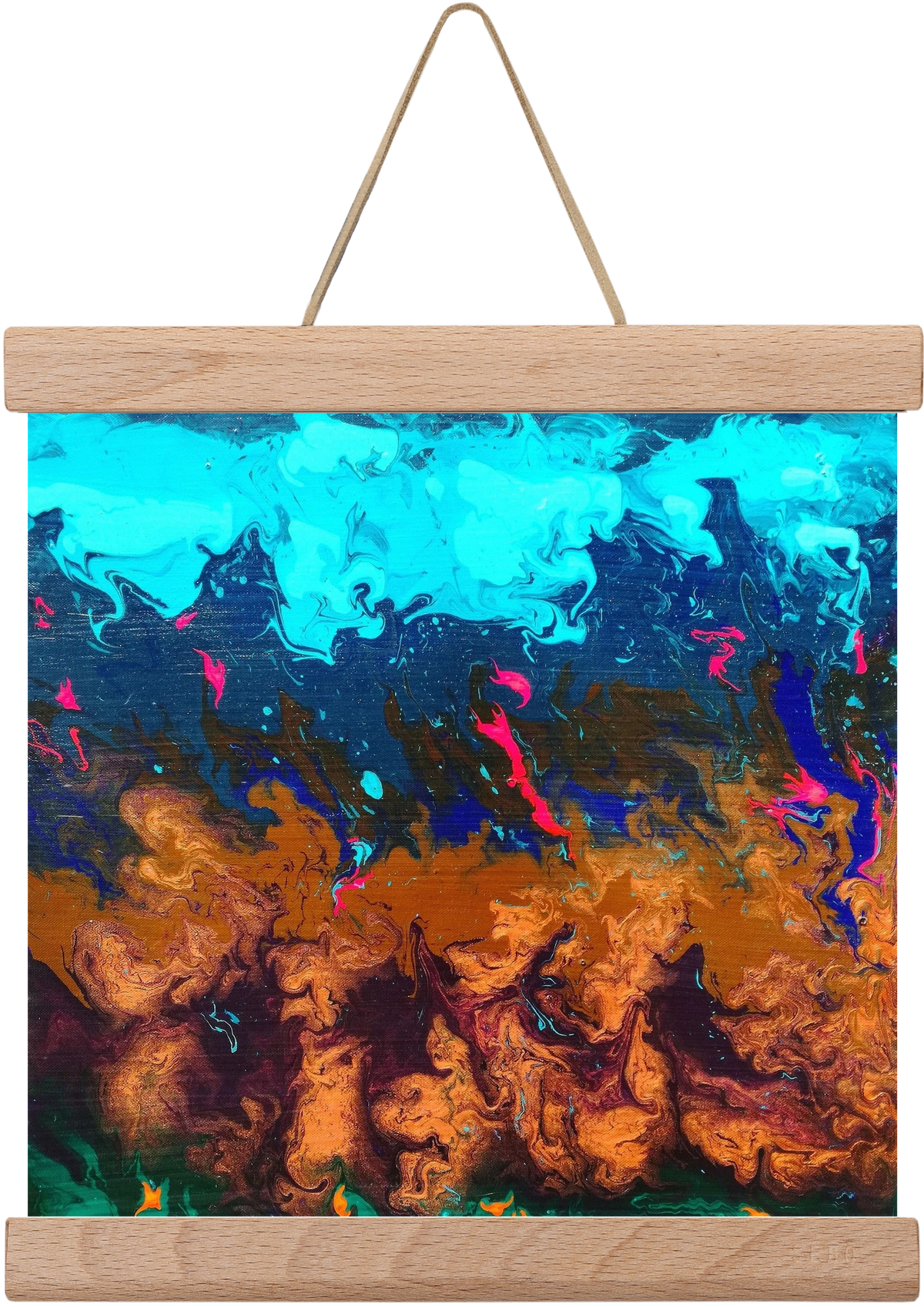 Ether No. 1., 20x20 cm (20x20 cm), Tölgy akasztó