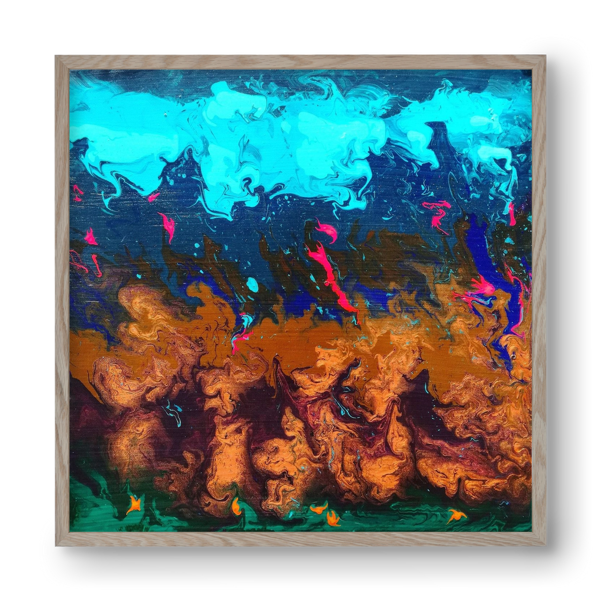 Ether No. 1., 40x40 cm (40x40 cm), Tölgy keret