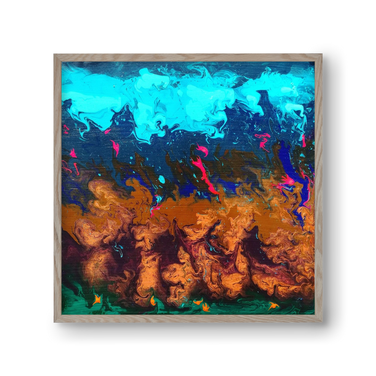 Ether No. 1., 30x30 cm (30x30 cm), Tölgy keret