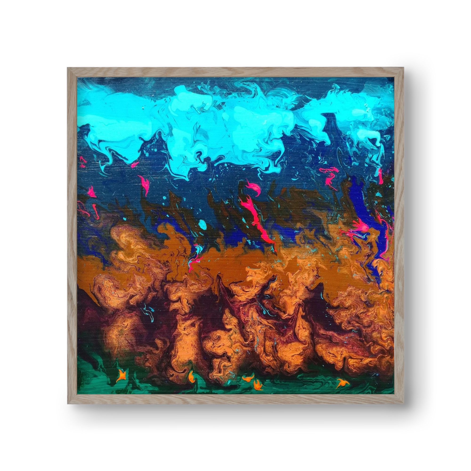 Ether No. 1., 30x30 cm (30x30 cm), Tölgy keret