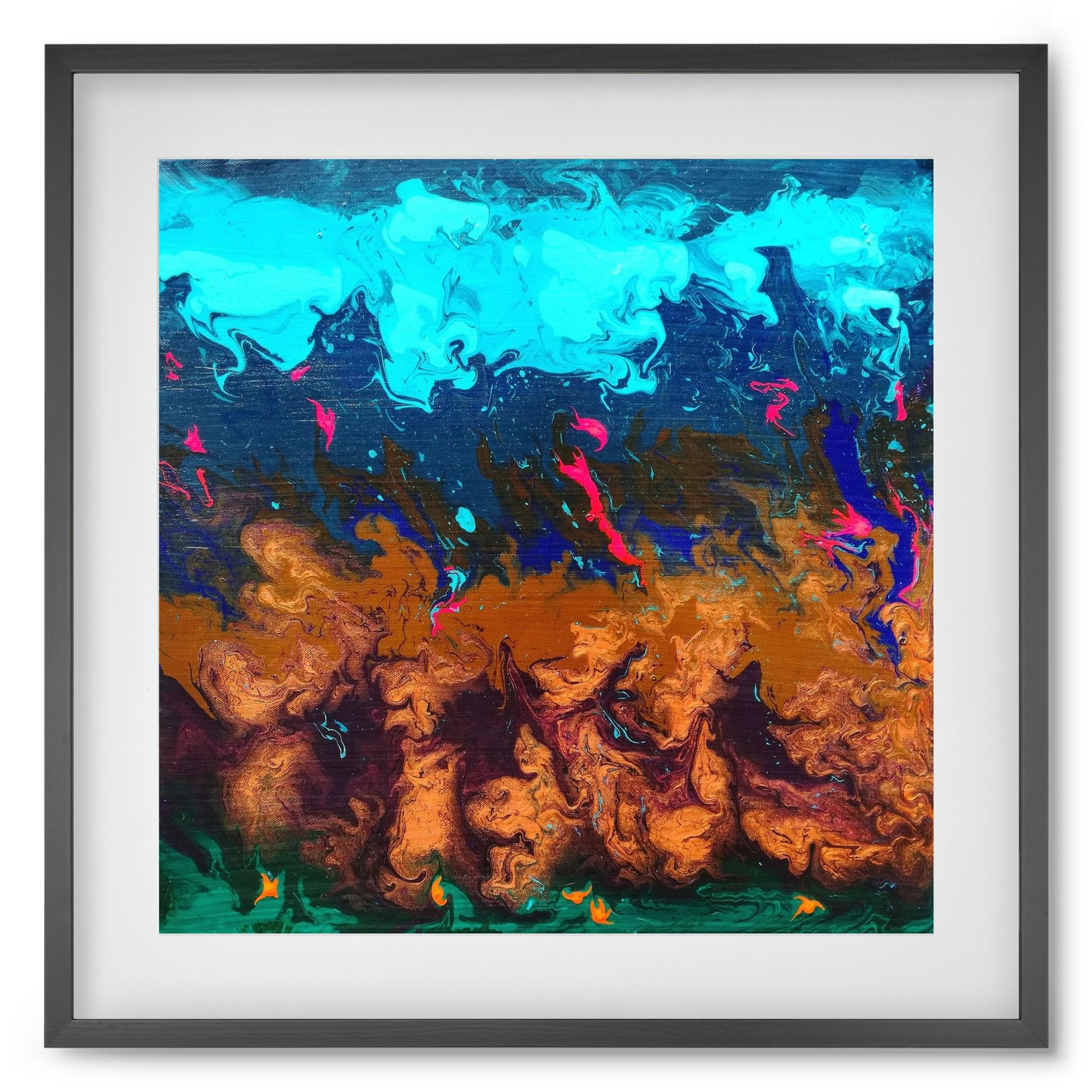 Ether No. 1., 50x50 cm (40x40 cm), Fekete keret, paszpartuval