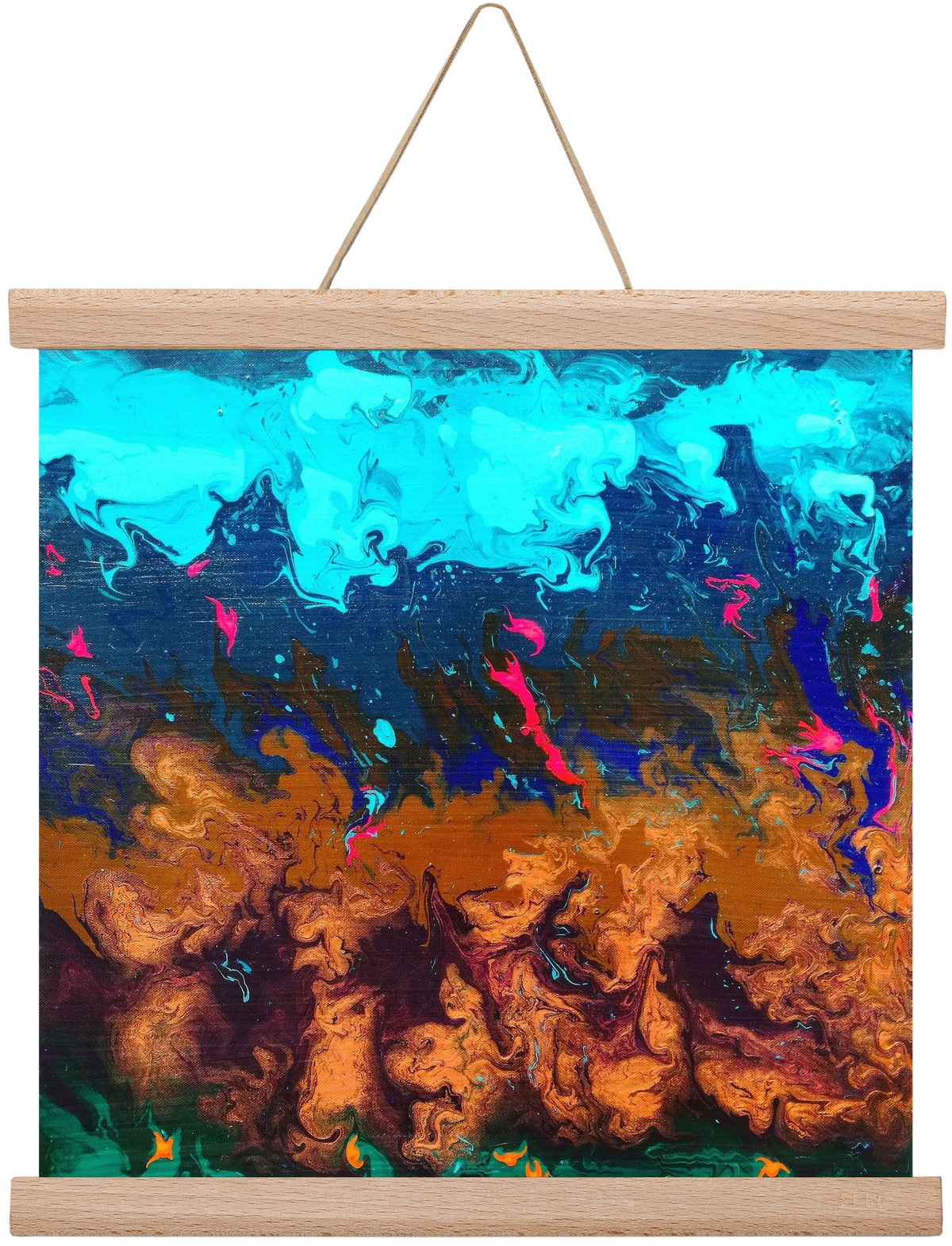 Ether No. 1., 30x30 cm (30x30 cm), Tölgy akasztó