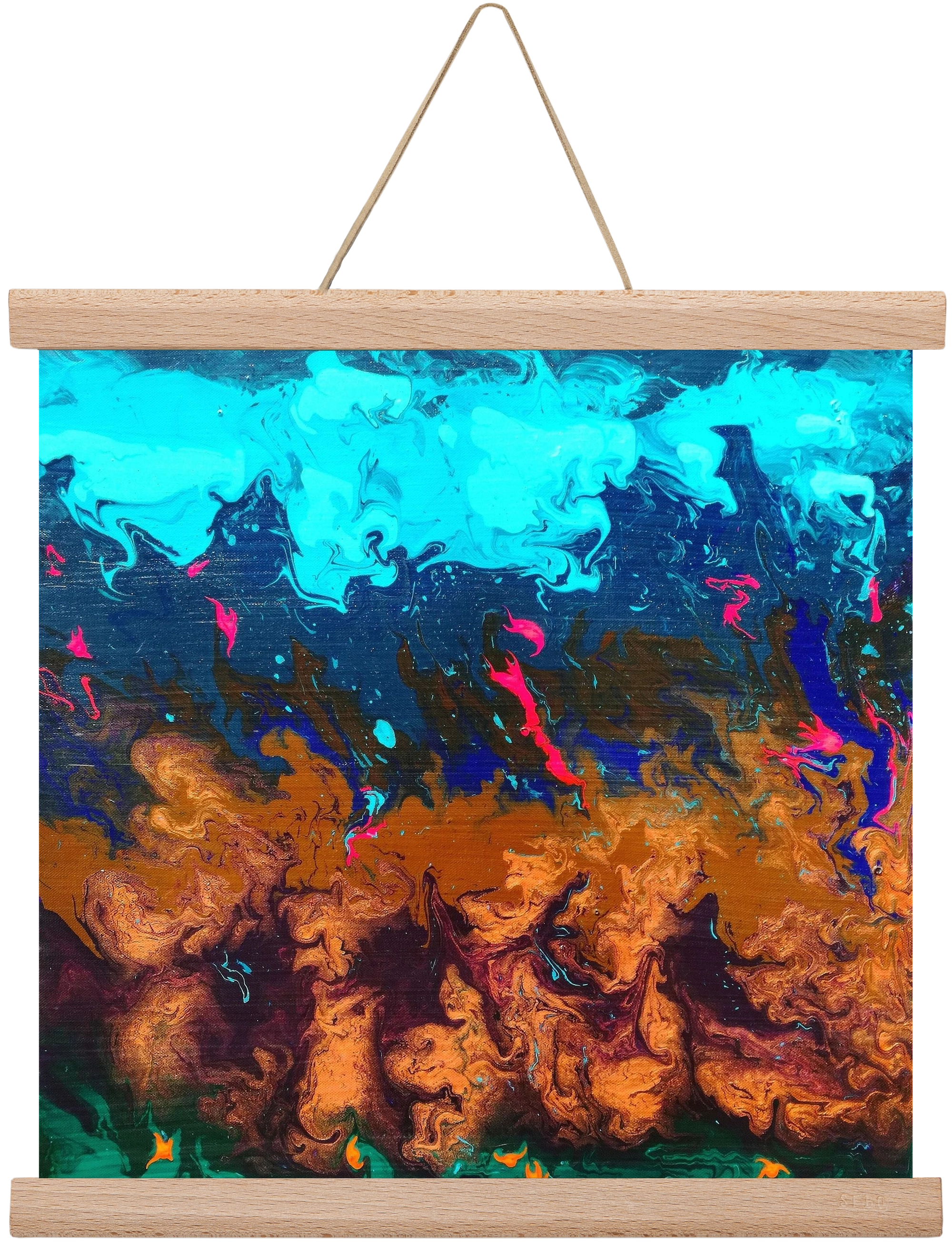 Ether No. 1., 30x30 cm (30x30 cm), Tölgy akasztó