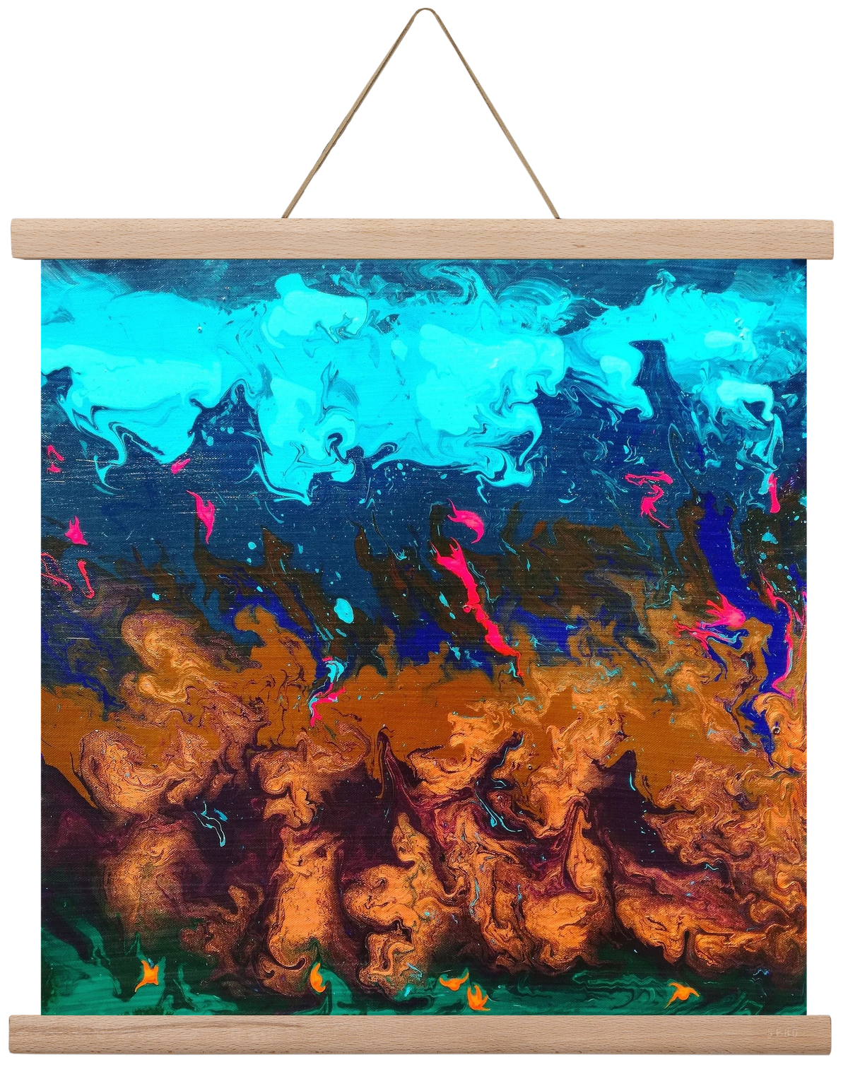 Ether No. 1., 40x40 cm (40x40 cm), Tölgy akasztó