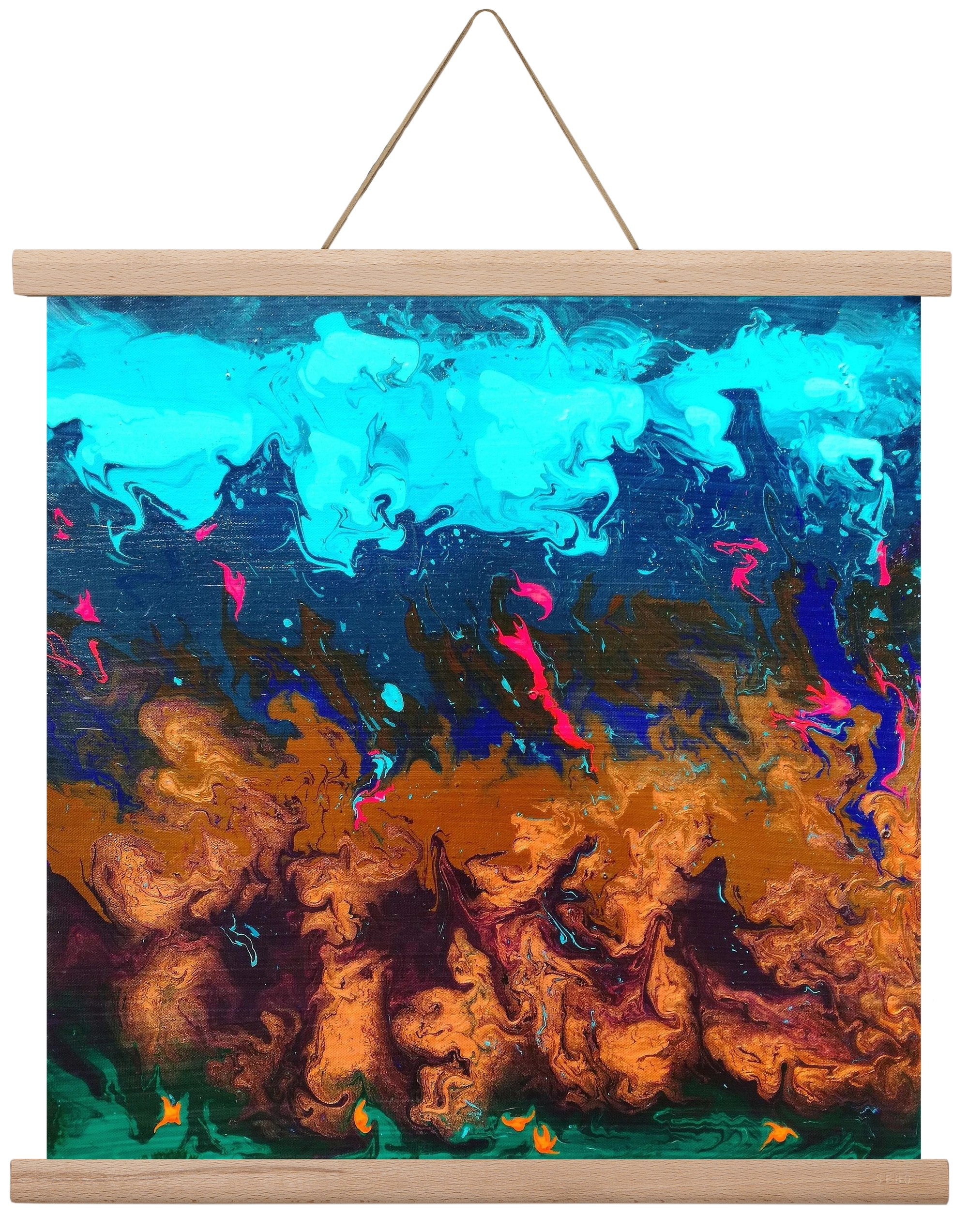 Ether No. 1., 40x40 cm (40x40 cm), Tölgy akasztó