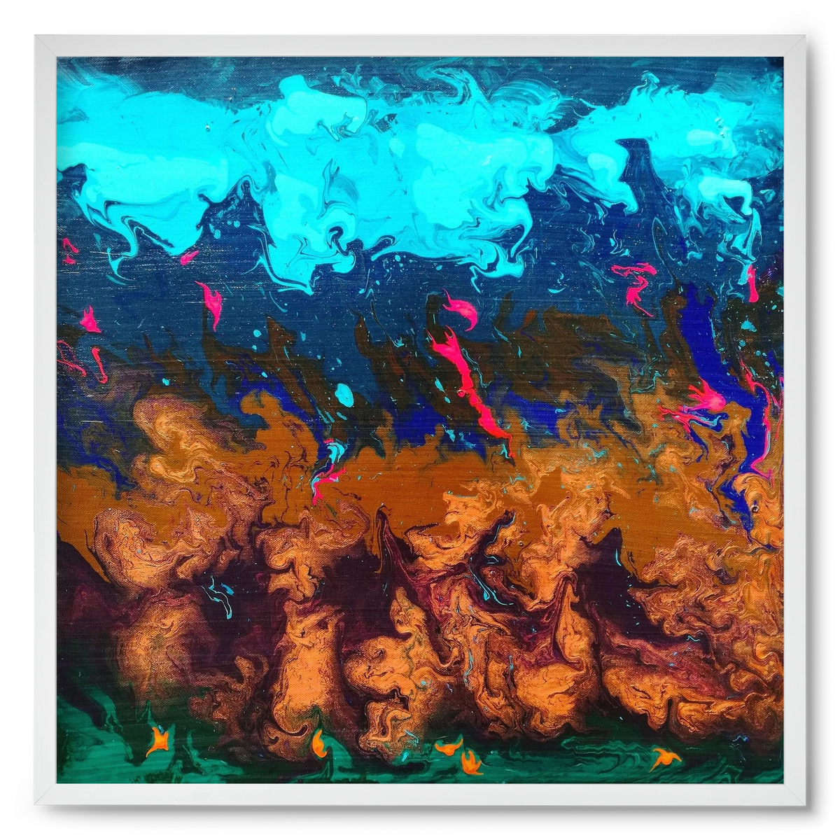 Ether No. 1., 50x50 cm (50x50 cm), Fehér keret