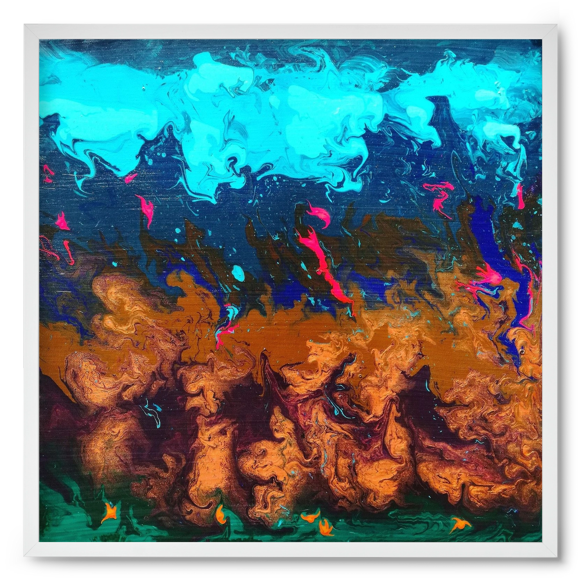 Ether No. 1., 50x50 cm (50x50 cm), Fehér keret