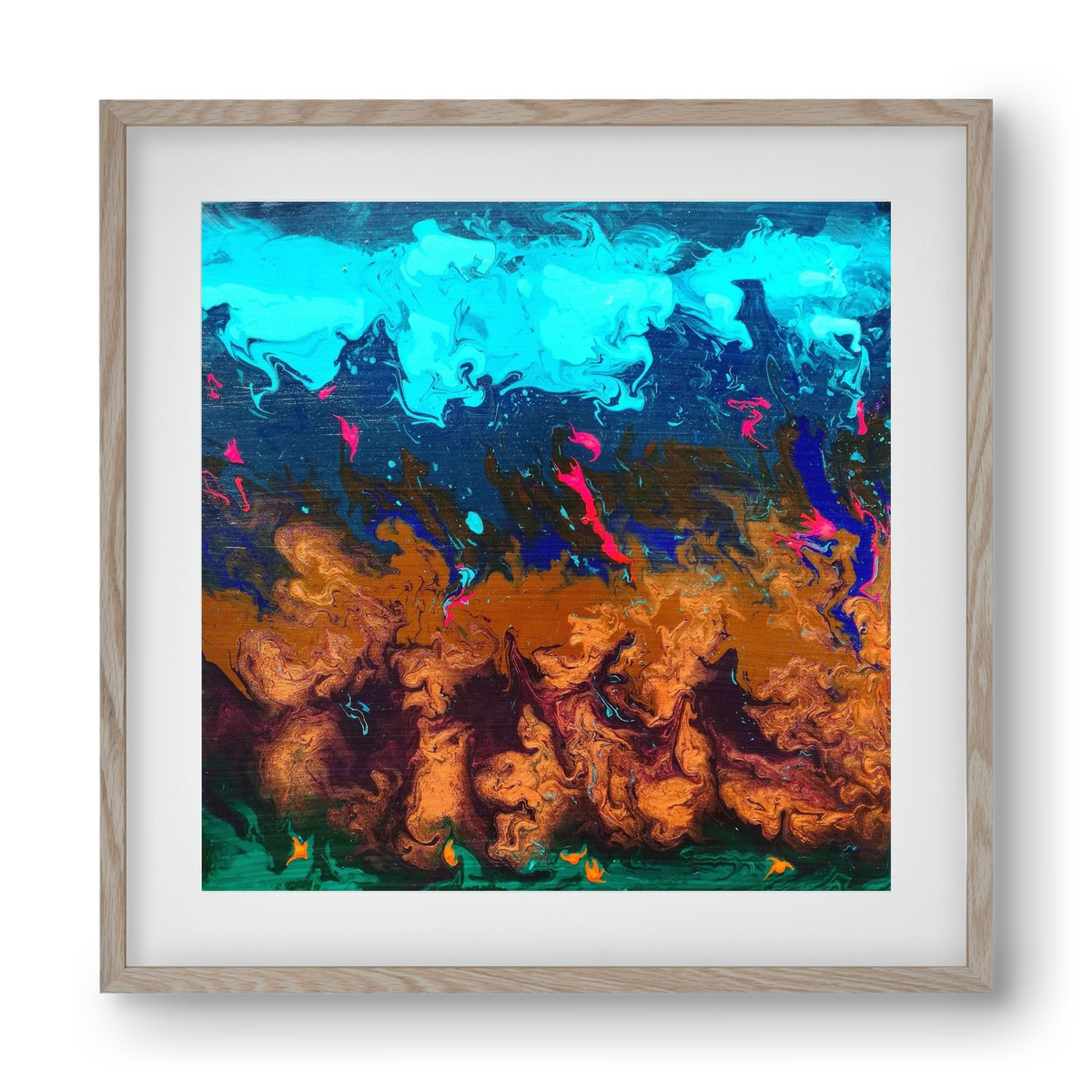 Ether No. 1., 40x40 cm (30x30 cm), Tölgy keret, paszpartuval