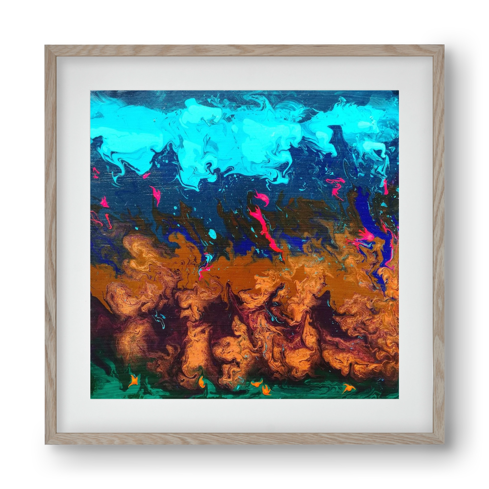 Ether No. 1., 40x40 cm (30x30 cm), Tölgy keret, paszpartuval