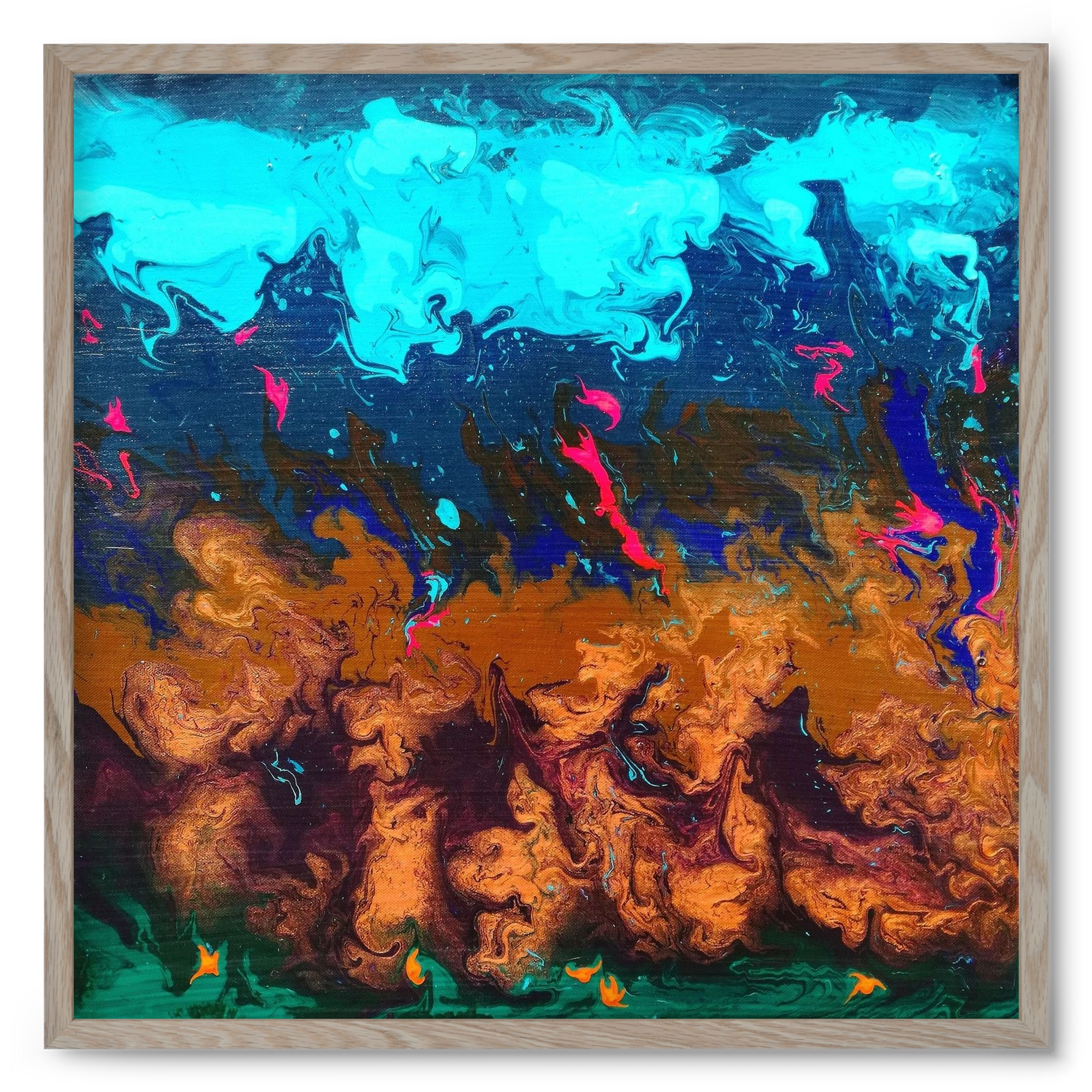 Ether No. 1., 50x50 cm (50x50 cm), Tölgy keret