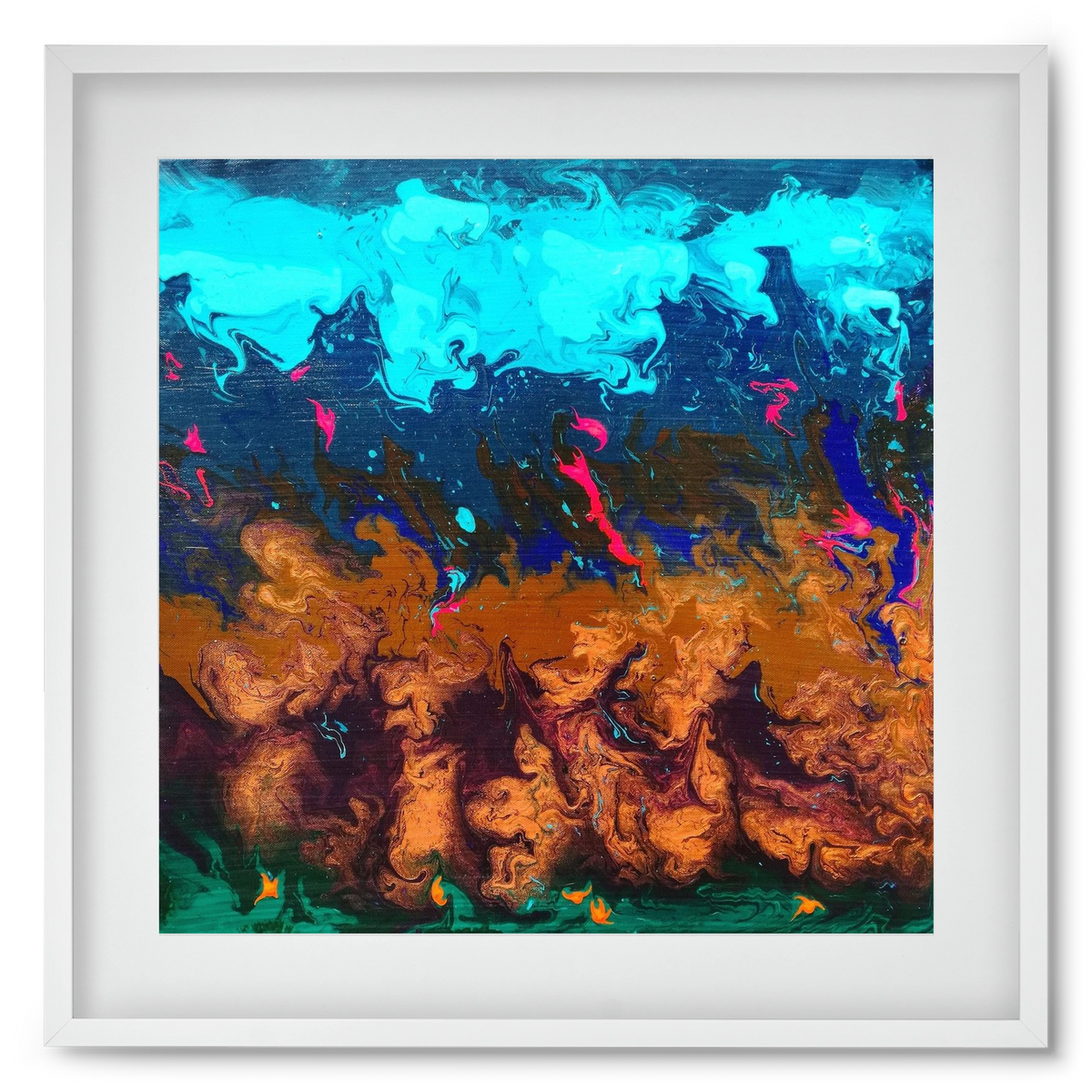 Ether No. 1., 50x50 cm (40x40 cm), Fehér keret, paszpartuval