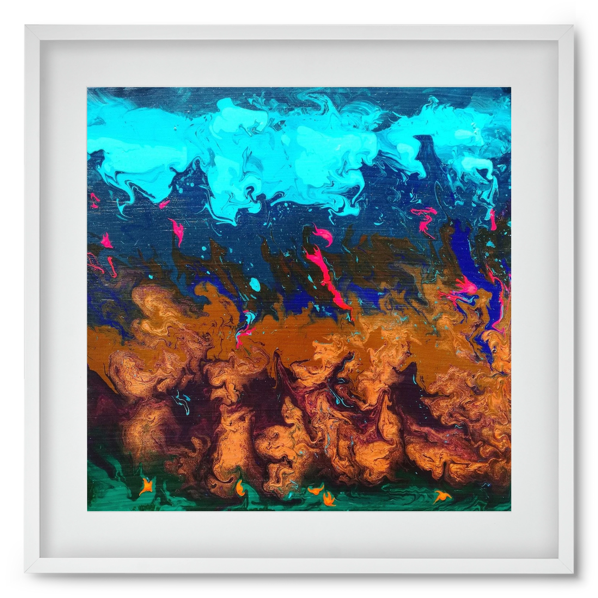 Ether No. 1., 50x50 cm (40x40 cm), Fehér keret, paszpartuval