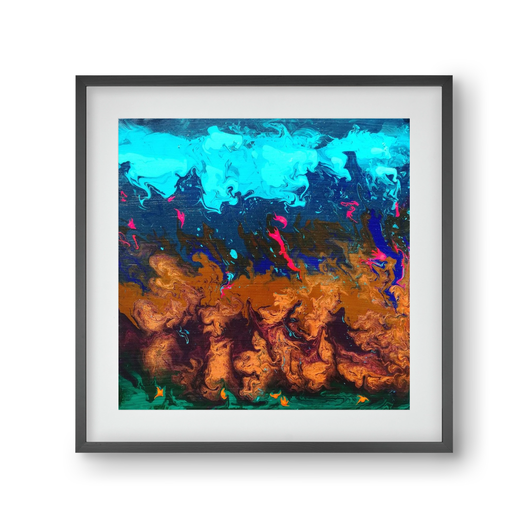 Ether No. 1., 30x30 cm (20x20 cm), Fekete keret, paszpartuval