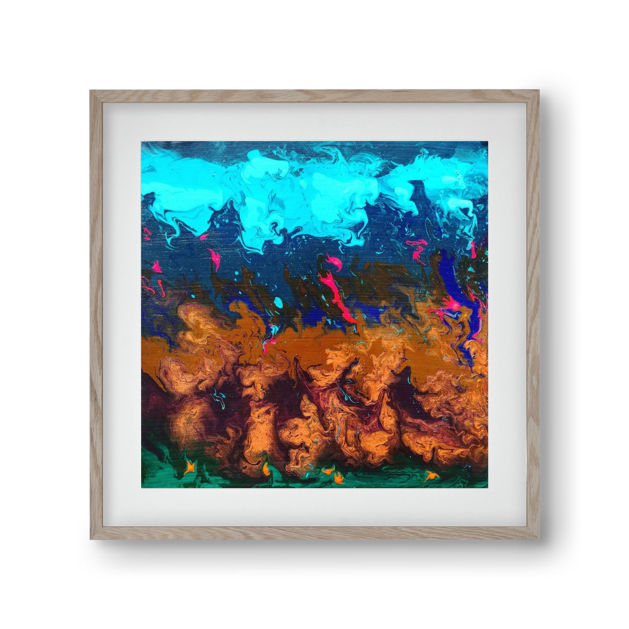 Ether No. 1., 30x30 cm (20x20 cm), Tölgy keret, paszpartuval