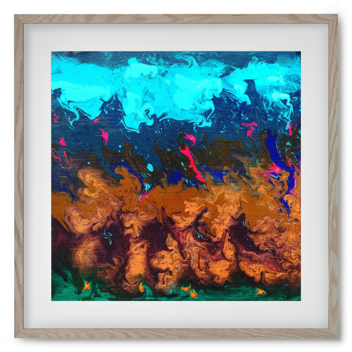 Ether No. 1., 50x50 cm (40x40 cm), Tölgy keret, paszpartuval