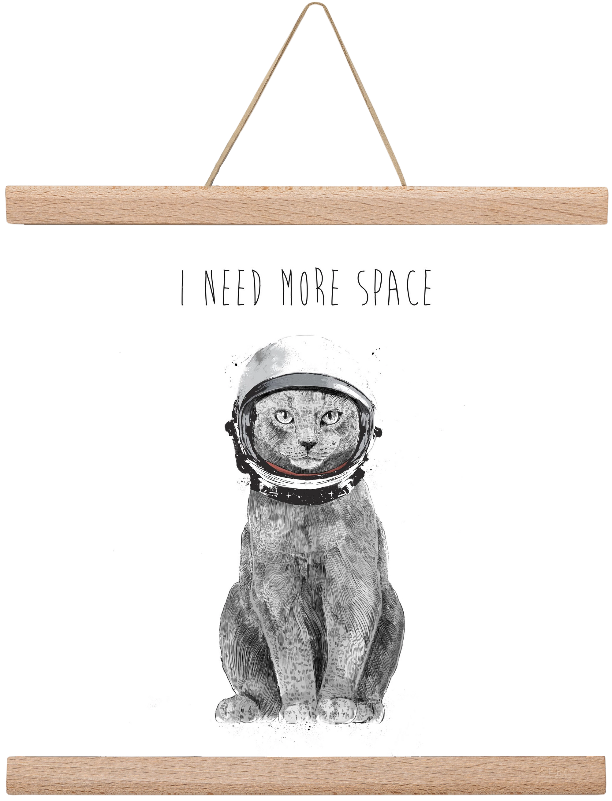 I need more space, 30x30 cm (30x30 cm), Tölgy akasztó