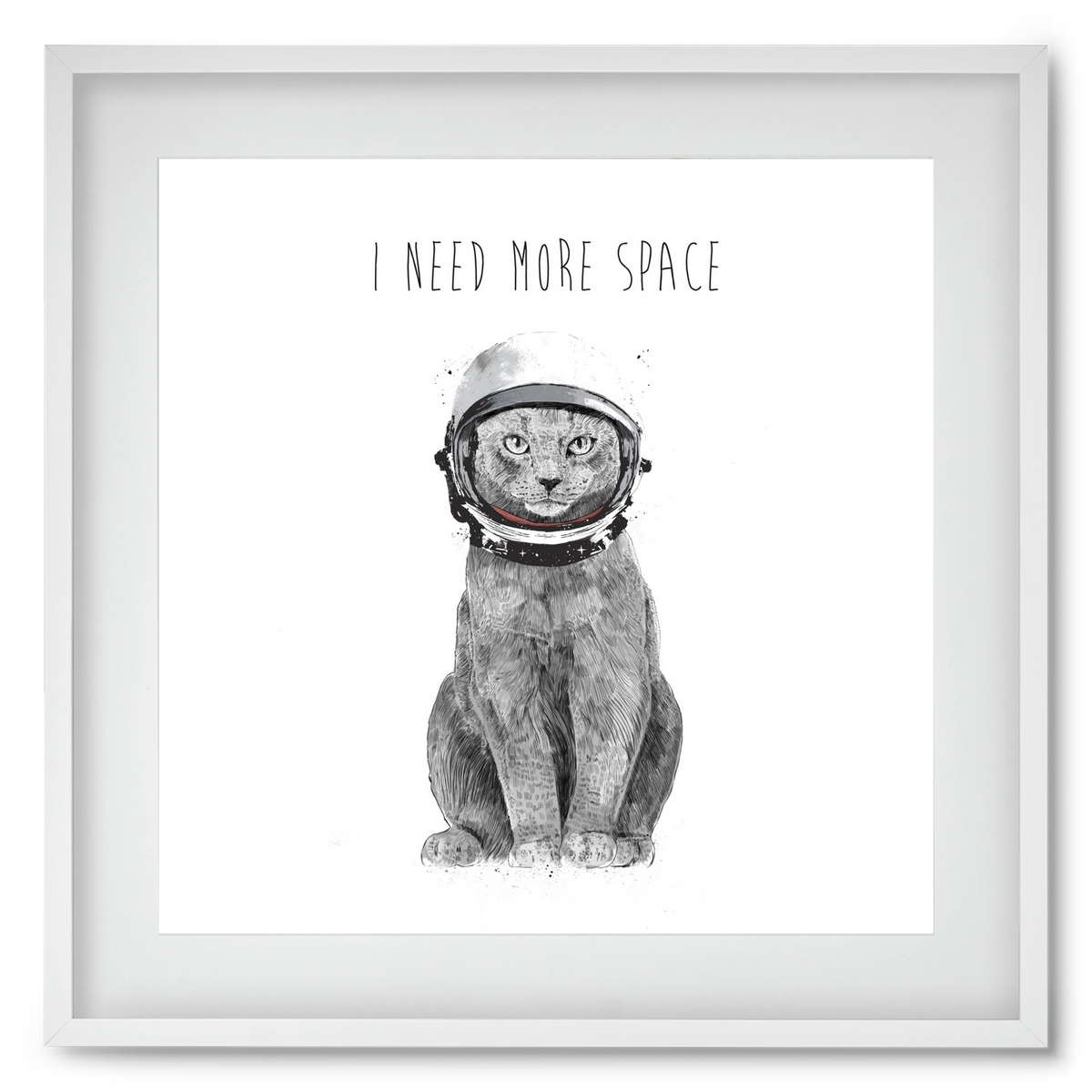 I need more space, 50x50 cm (40x40 cm), Fehér keret, paszpartuval