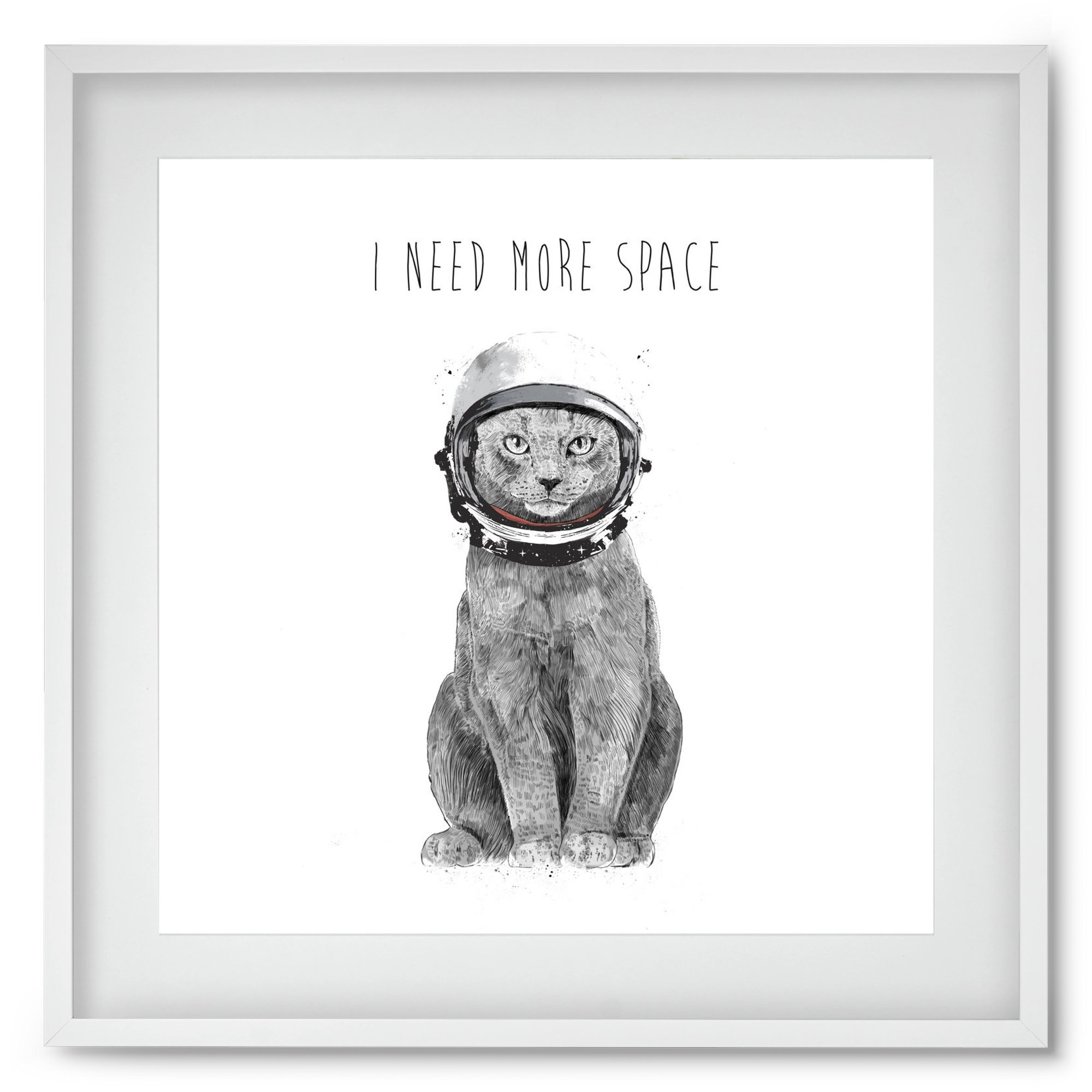 I need more space, 50x50 cm (40x40 cm), Fehér keret, paszpartuval
