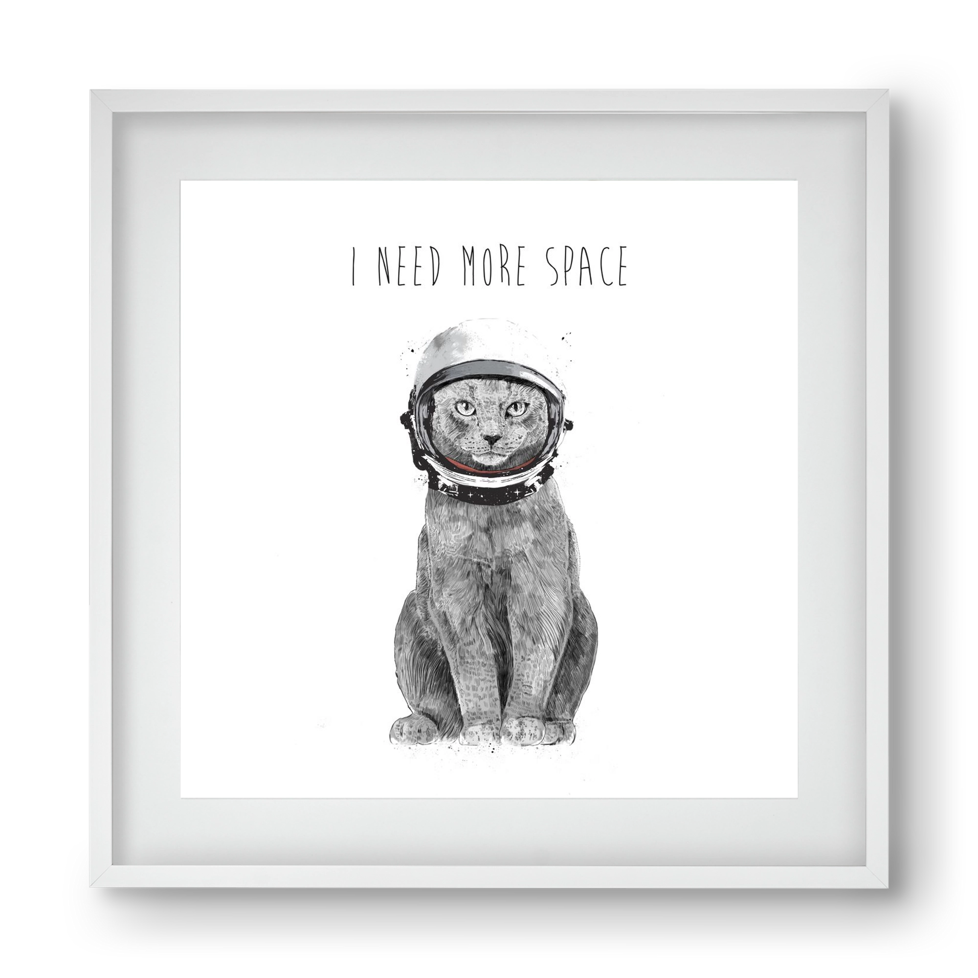 I need more space, 40x40 cm (30x30 cm), Fehér keret, paszpartuval