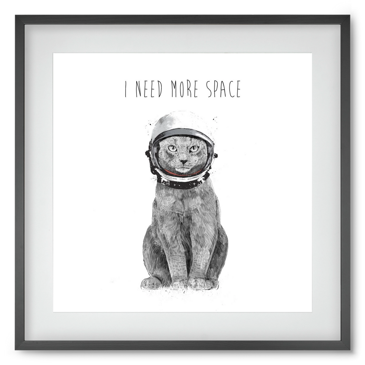 I need more space, 50x50 cm (40x40 cm), Fekete keret, paszpartuval