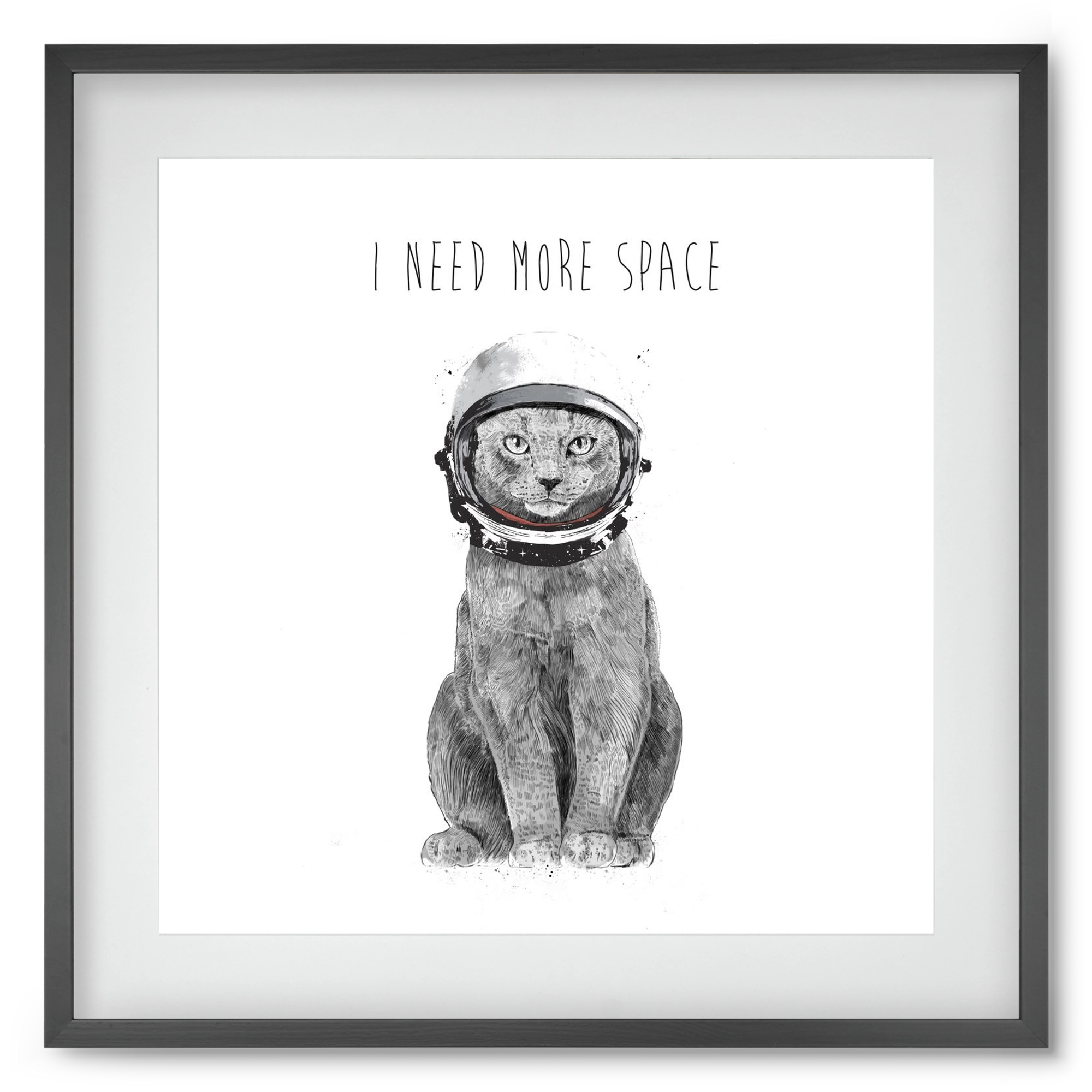 I need more space, 50x50 cm (40x40 cm), Fekete keret, paszpartuval