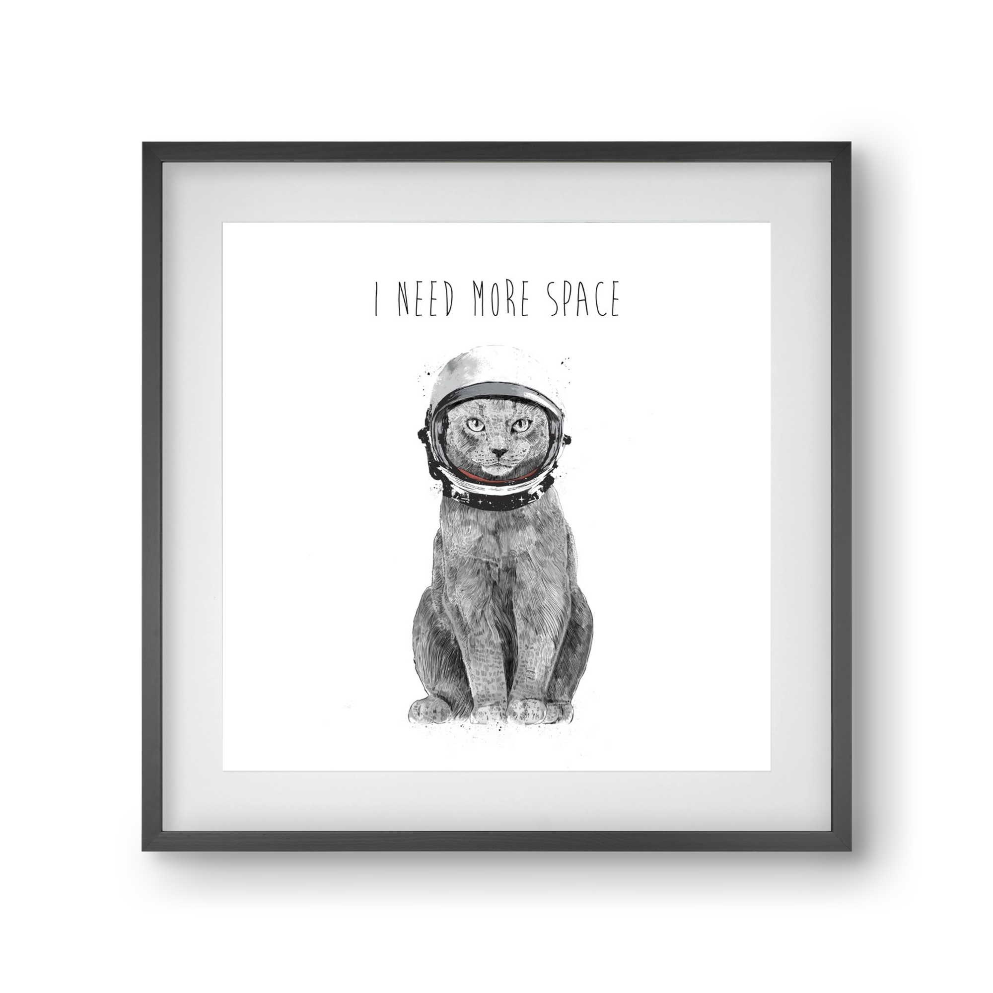 I need more space, 30x30 cm (20x20 cm), Fekete keret, paszpartuval