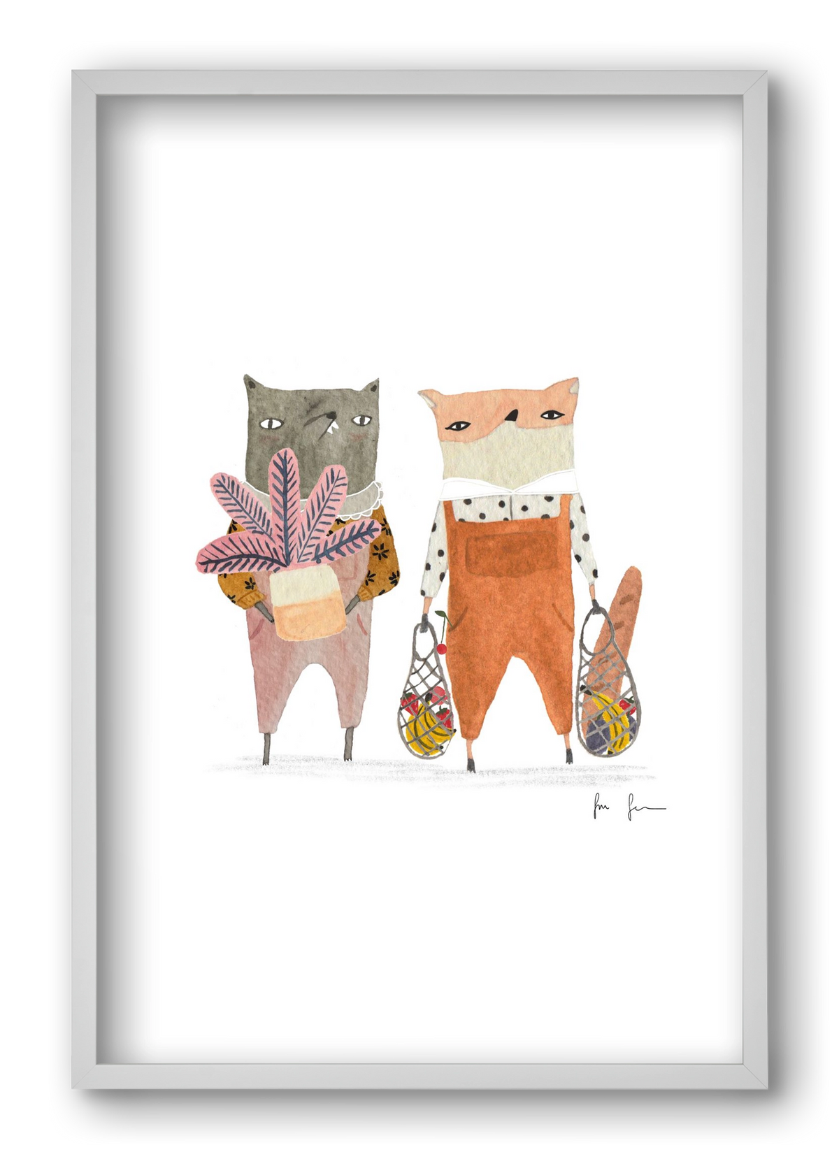 Bevásárlás, 40x60 cm (40x60 cm), Fehér keret