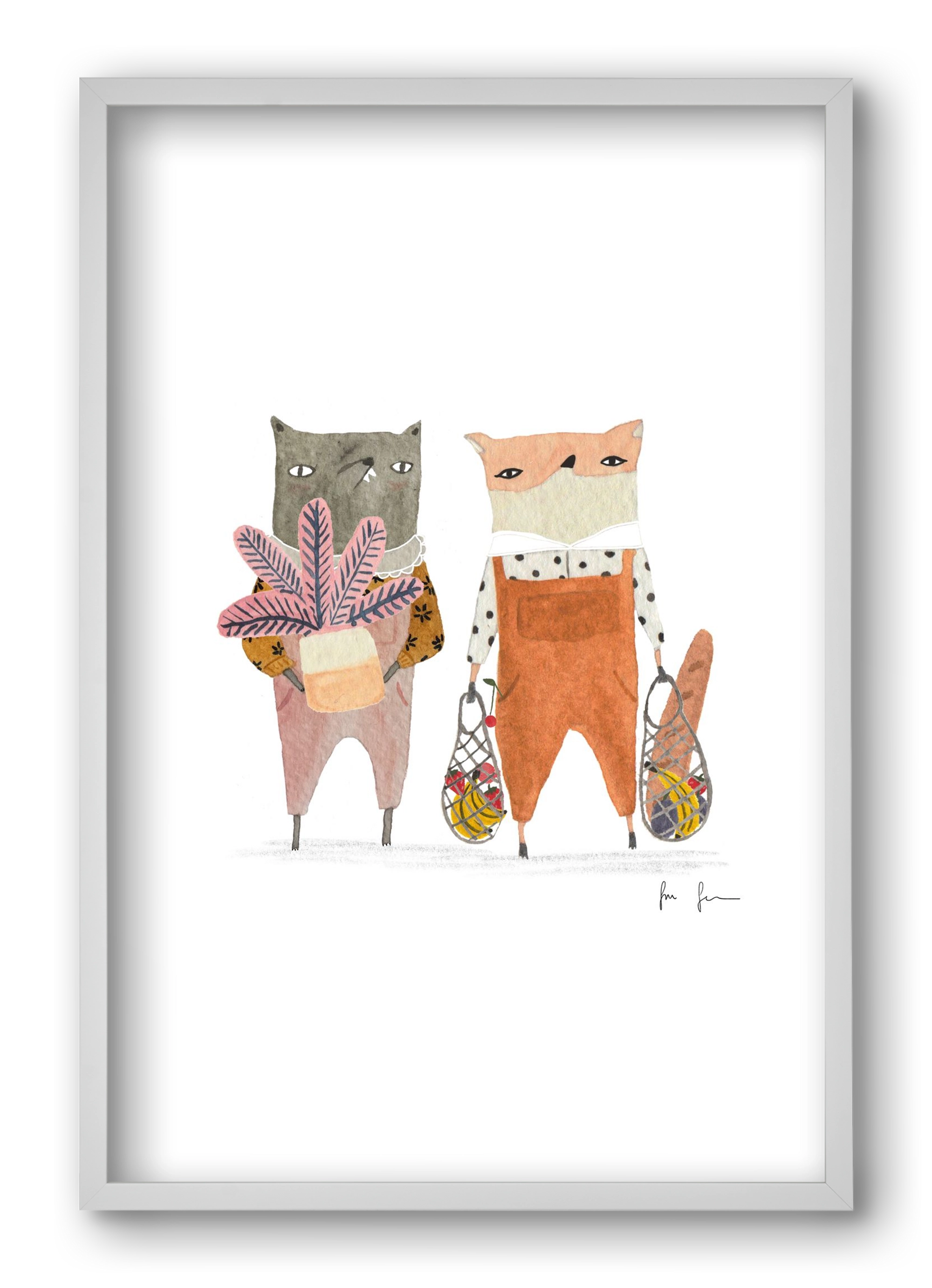 Bevásárlás, 40x60 cm (40x60 cm), Fehér keret