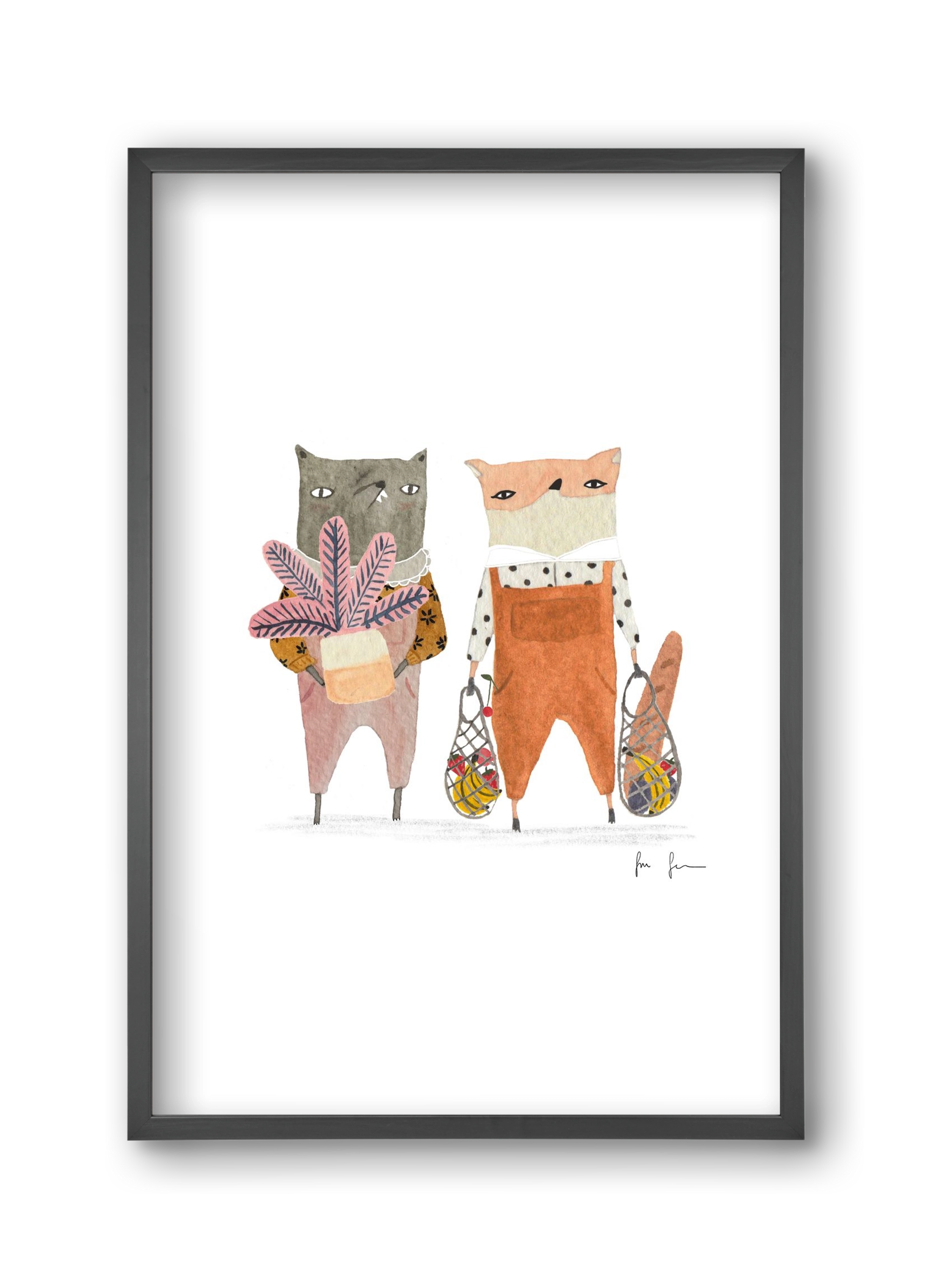 Bevásárlás, 30x45 cm (30x45 cm), Fekete keret