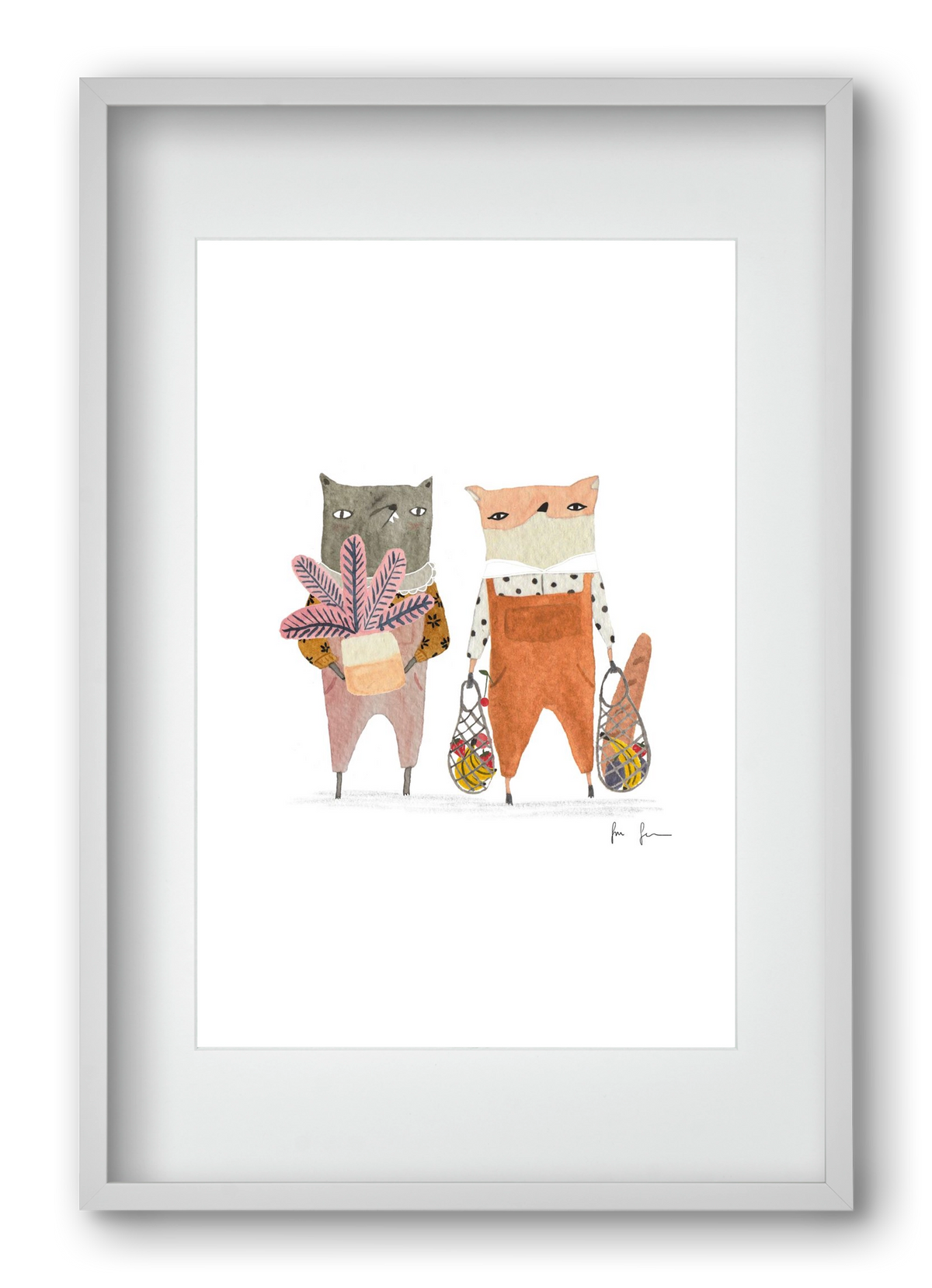 Bevásárlás, 40x60 cm (30x45 cm), Fehér keret, paszpartuval