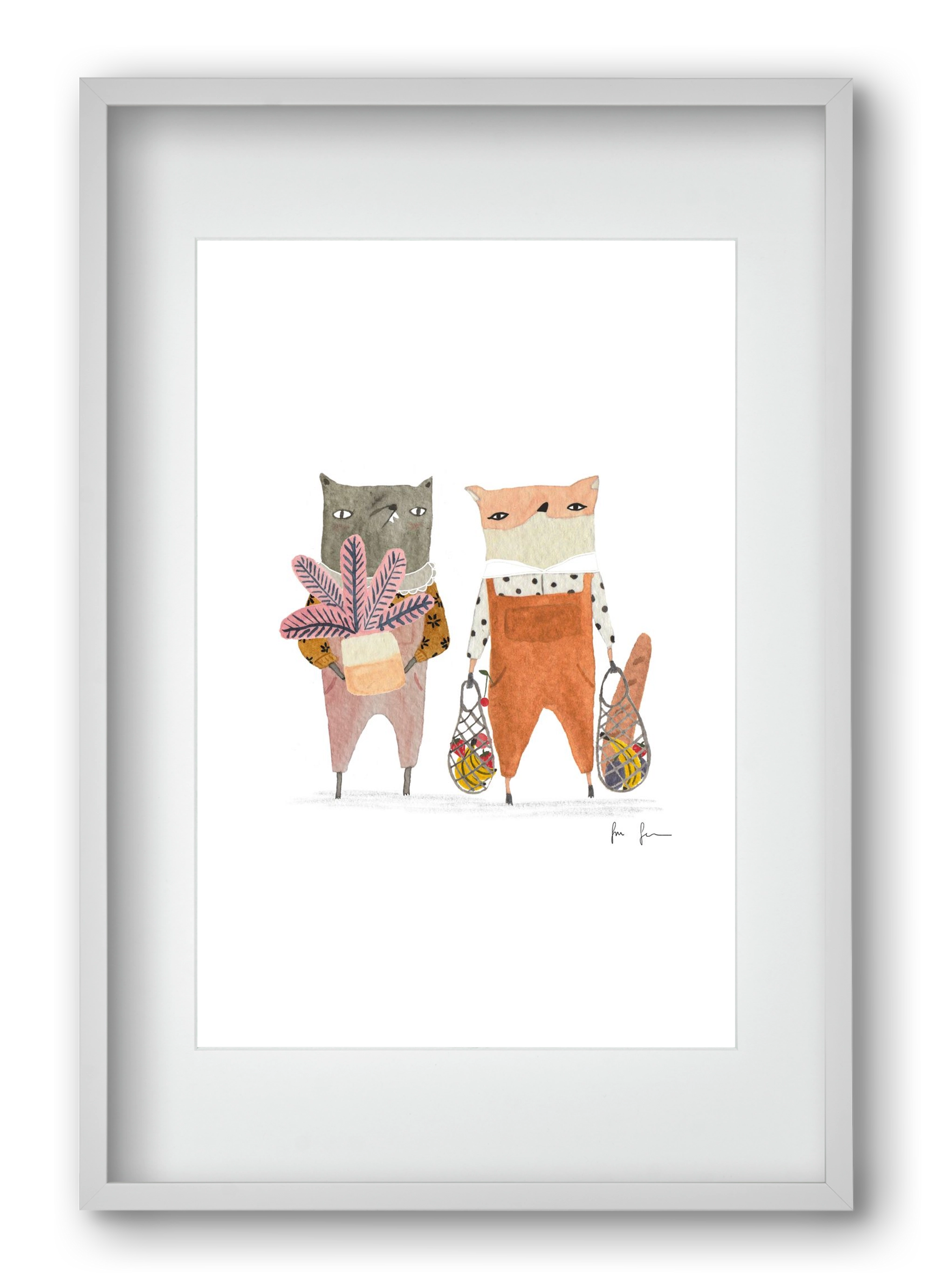 Bevásárlás, 40x60 cm (30x45 cm), Fehér keret, paszpartuval