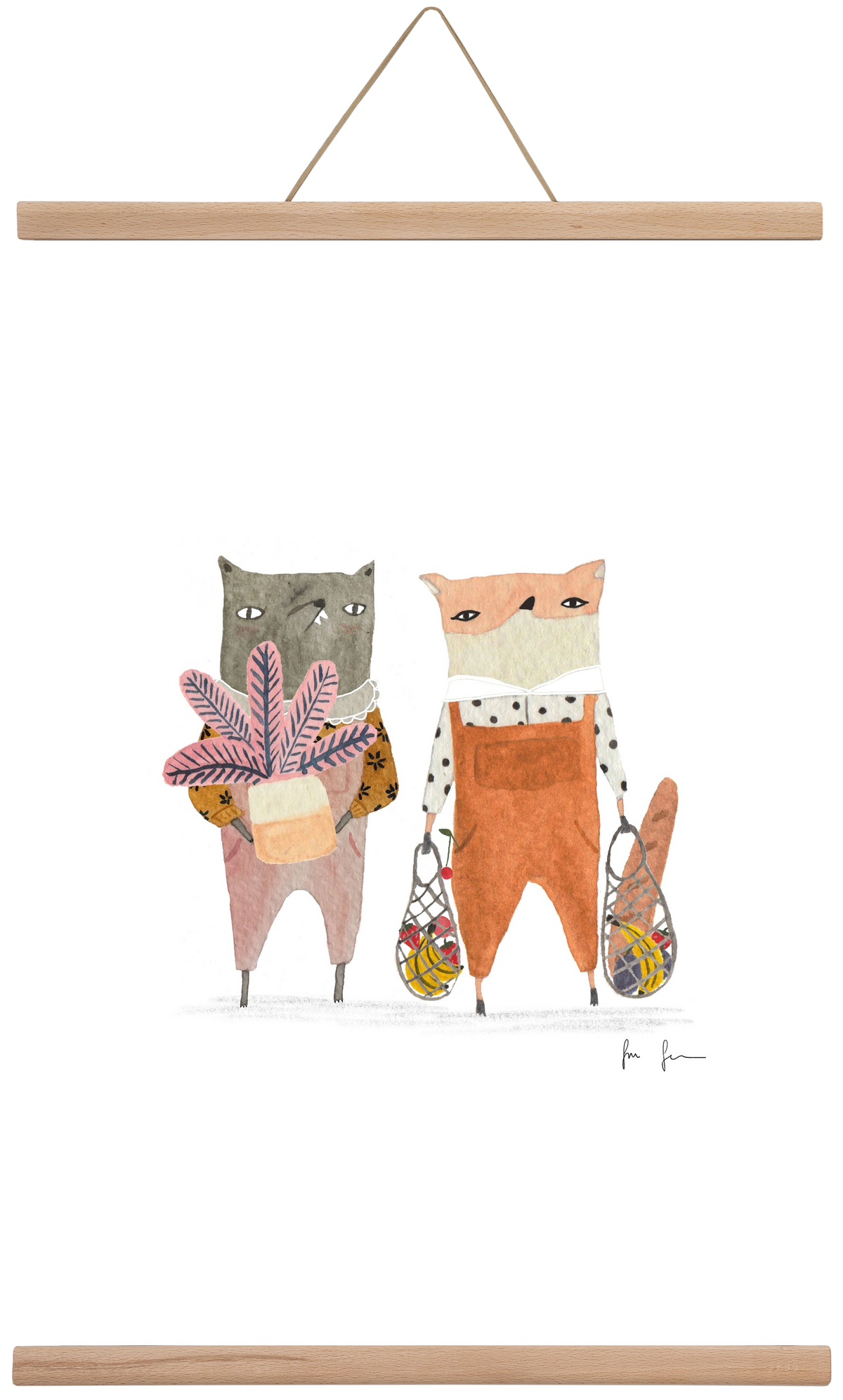 Bevásárlás, 40x60 cm (40x60 cm), Tölgy akasztó