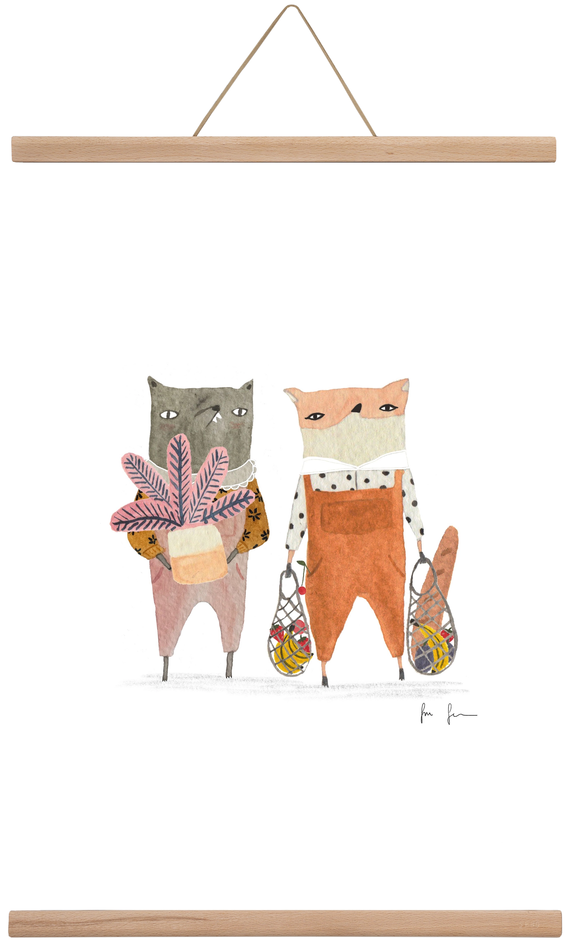 Bevásárlás, 40x60 cm (40x60 cm), Tölgy akasztó