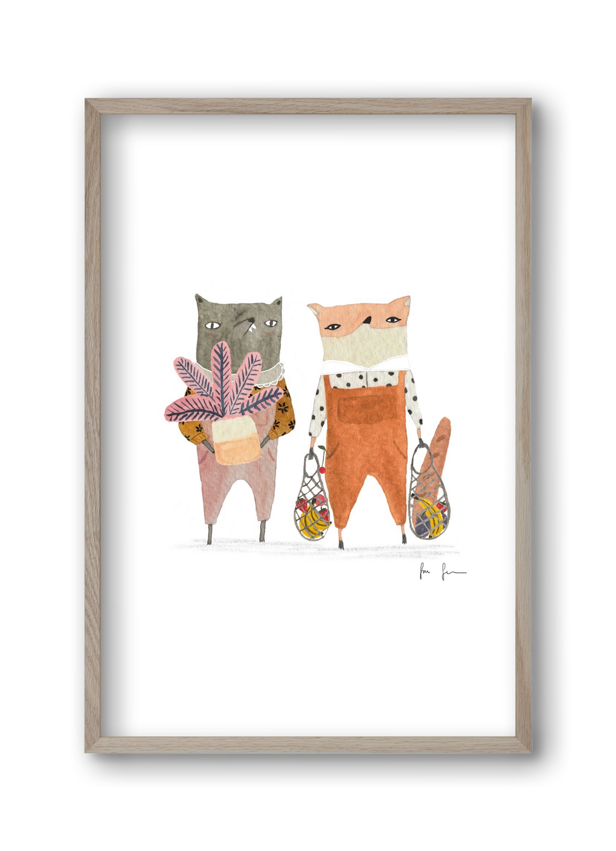 Bevásárlás, 30x45 cm (30x45 cm), Tölgy keret