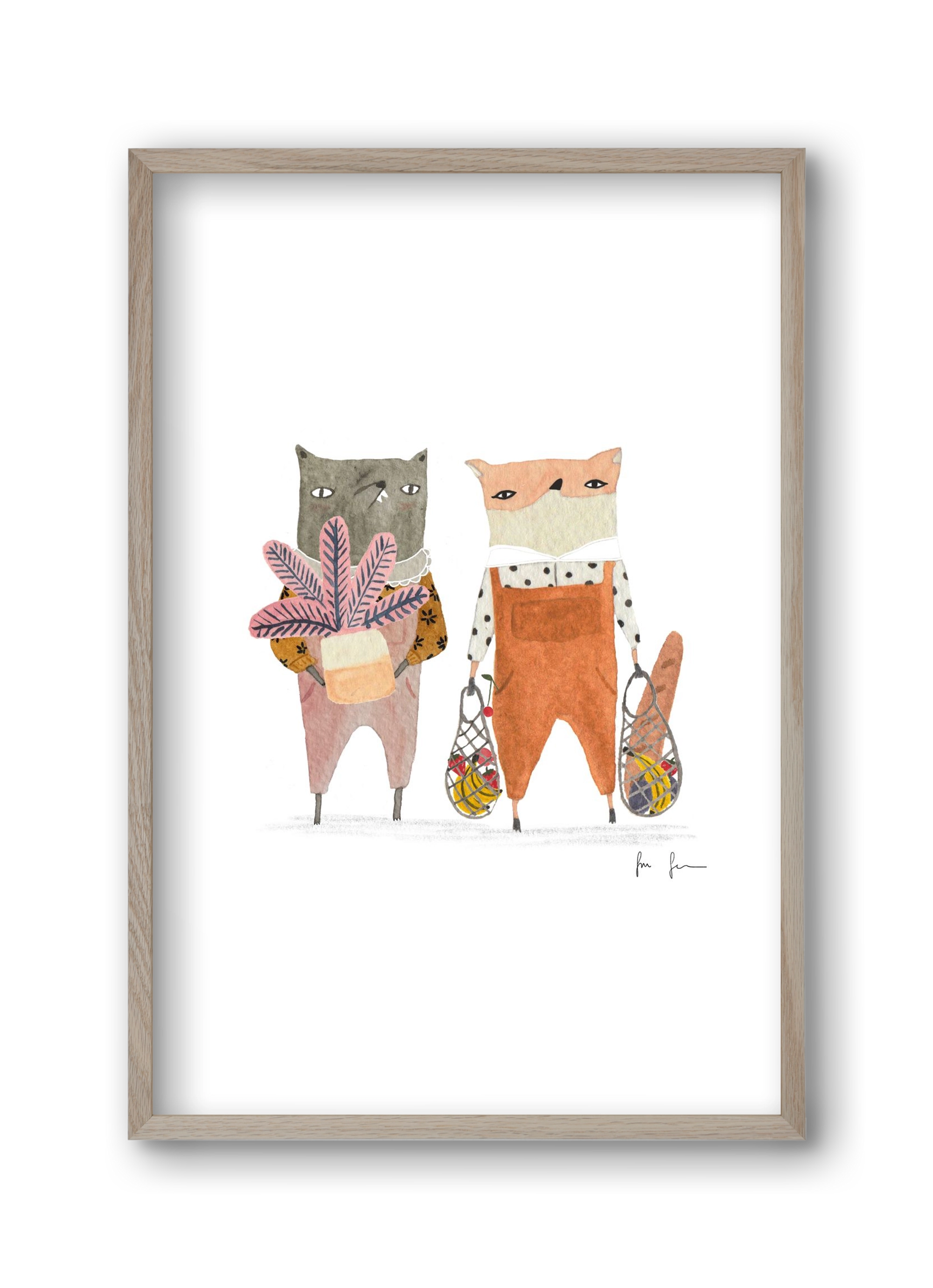 Bevásárlás, 30x45 cm (30x45 cm), Tölgy keret