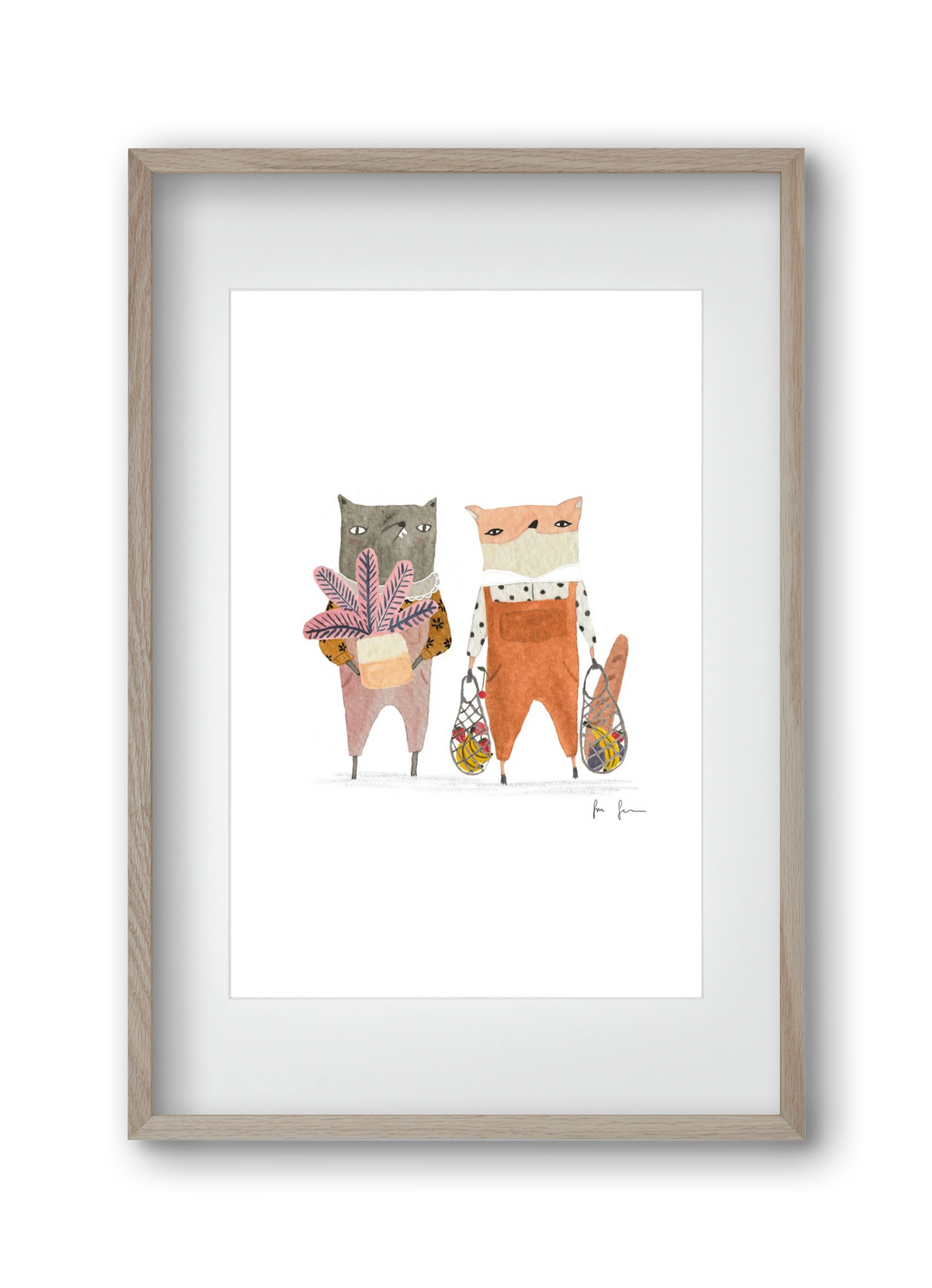 Bevásárlás, 30x45 cm (20x30 cm), Tölgy keret, paszpartuval