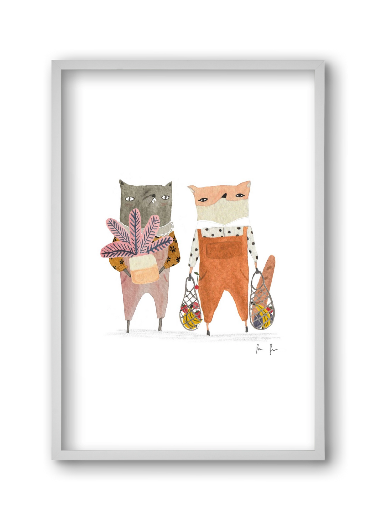 Bevásárlás, 30x45 cm (30x45 cm), Fehér keret