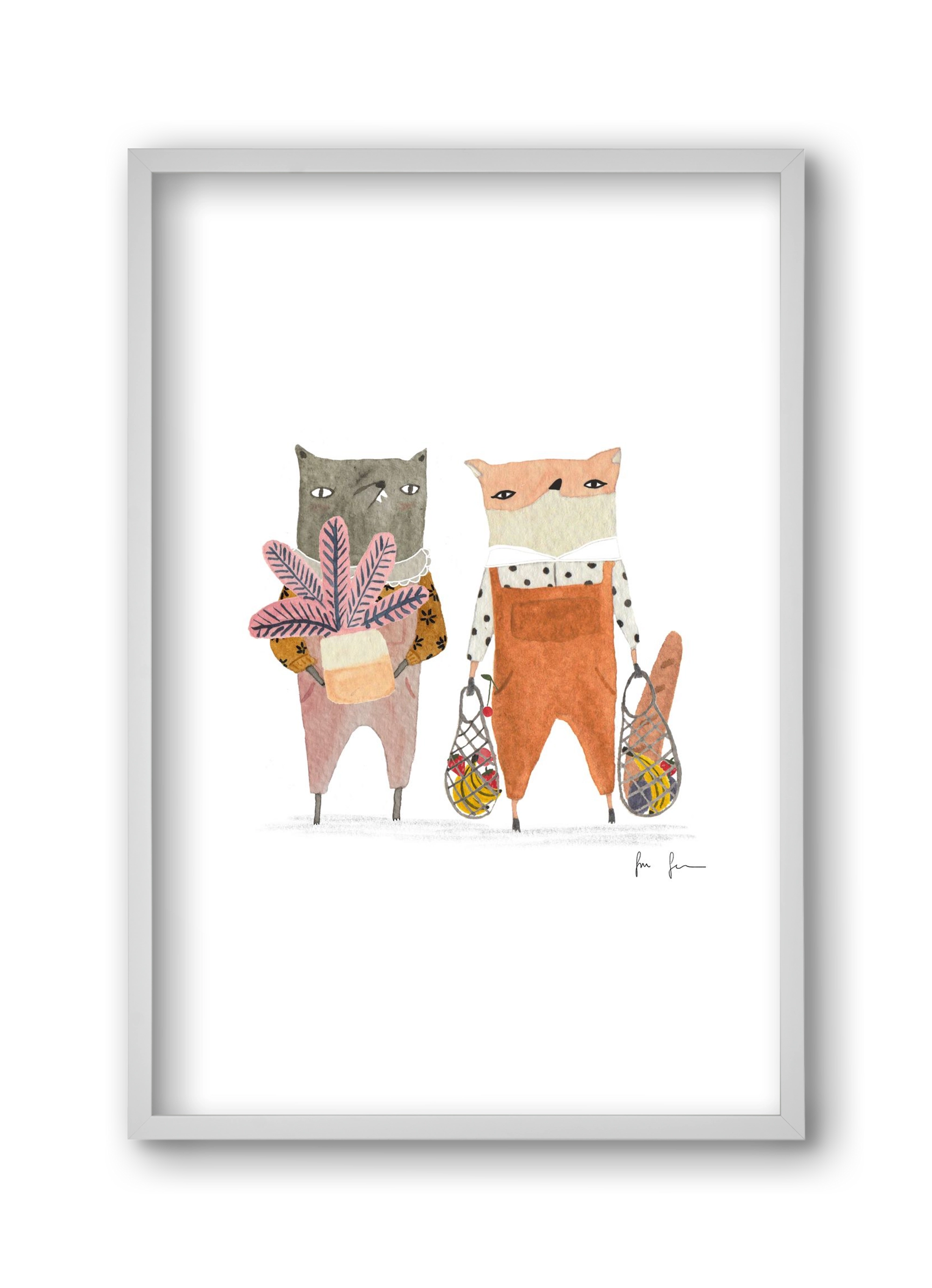 Bevásárlás, 30x45 cm (30x45 cm), Fehér keret