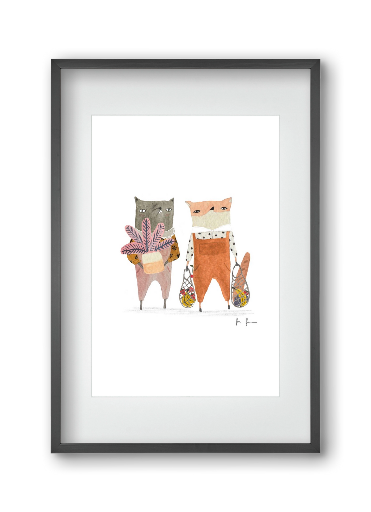 Bevásárlás, 30x45 cm (20x30 cm), Fekete keret, paszpartuval