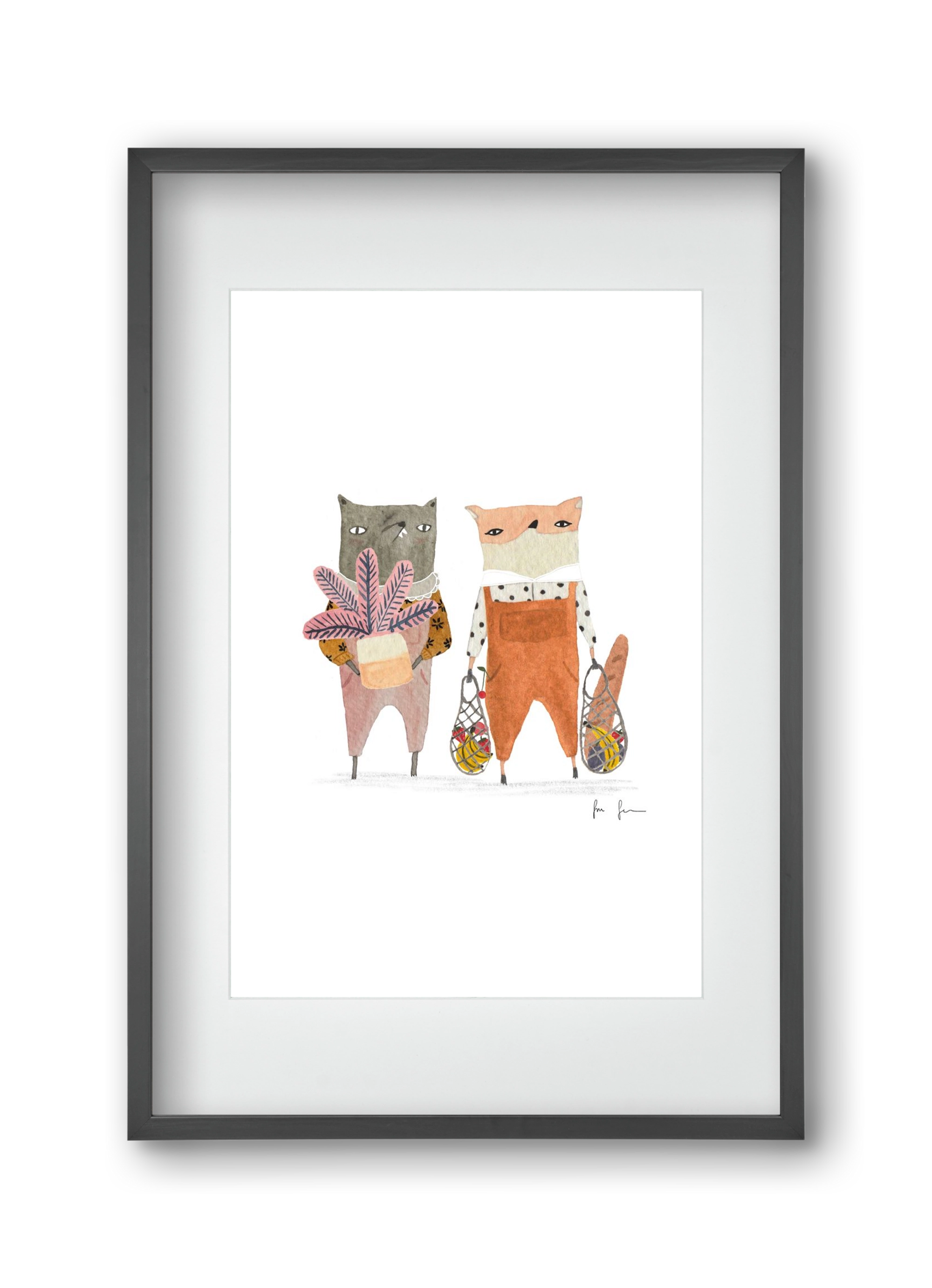 Bevásárlás, 30x45 cm (20x30 cm), Fekete keret, paszpartuval