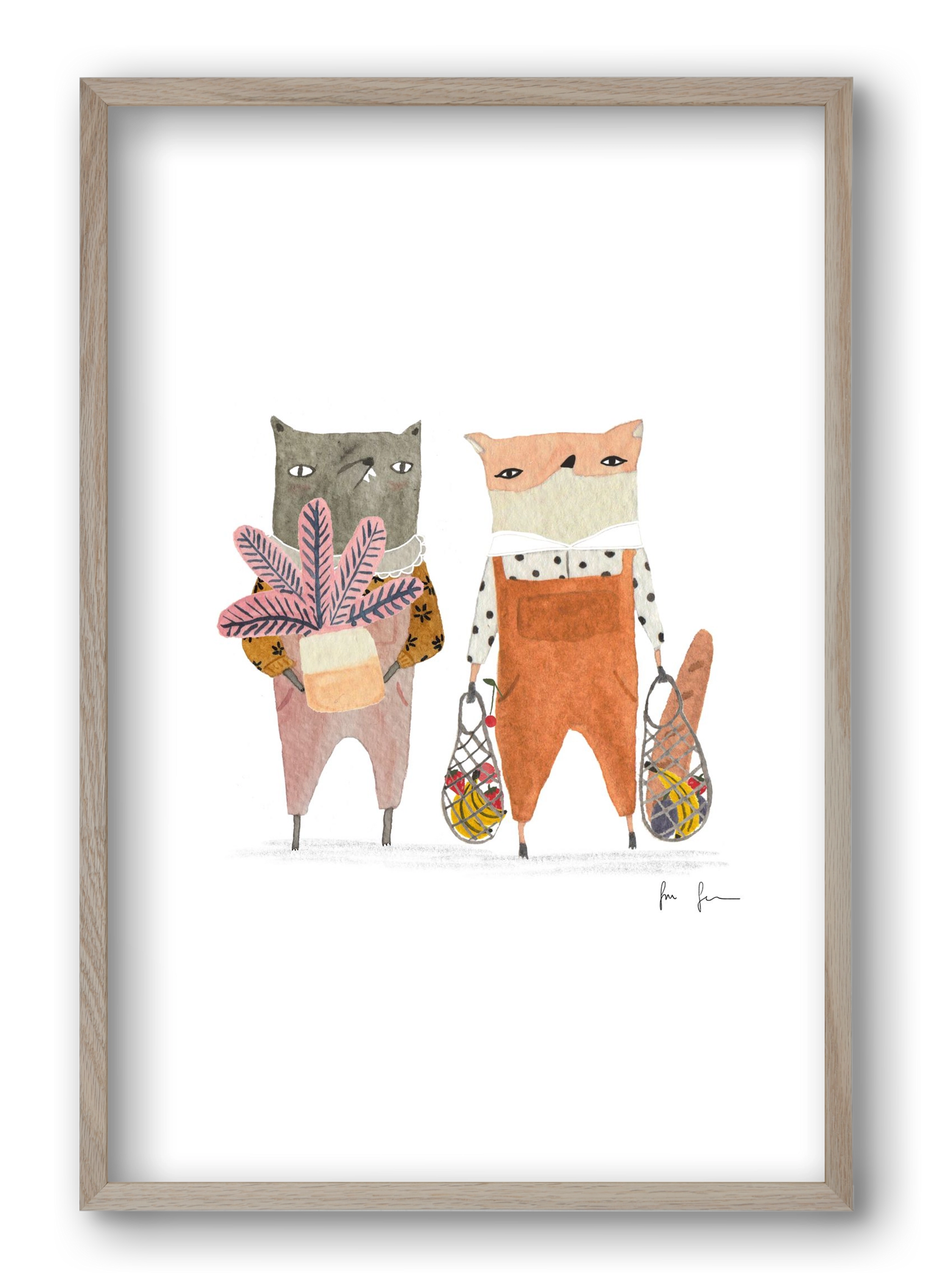 Bevásárlás, 40x60 cm (40x60 cm), Tölgy keret