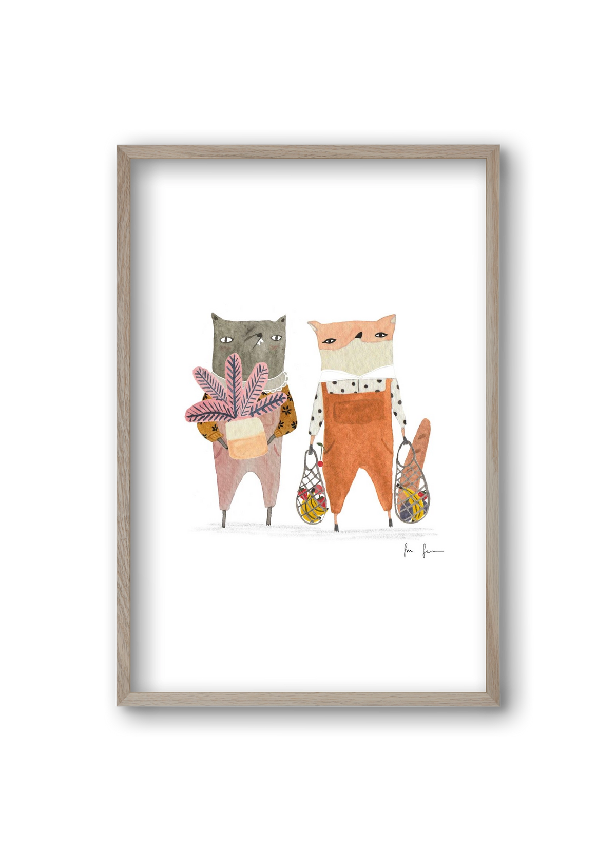 Bevásárlás, 20x30 cm (20x30 cm), Tölgy keret