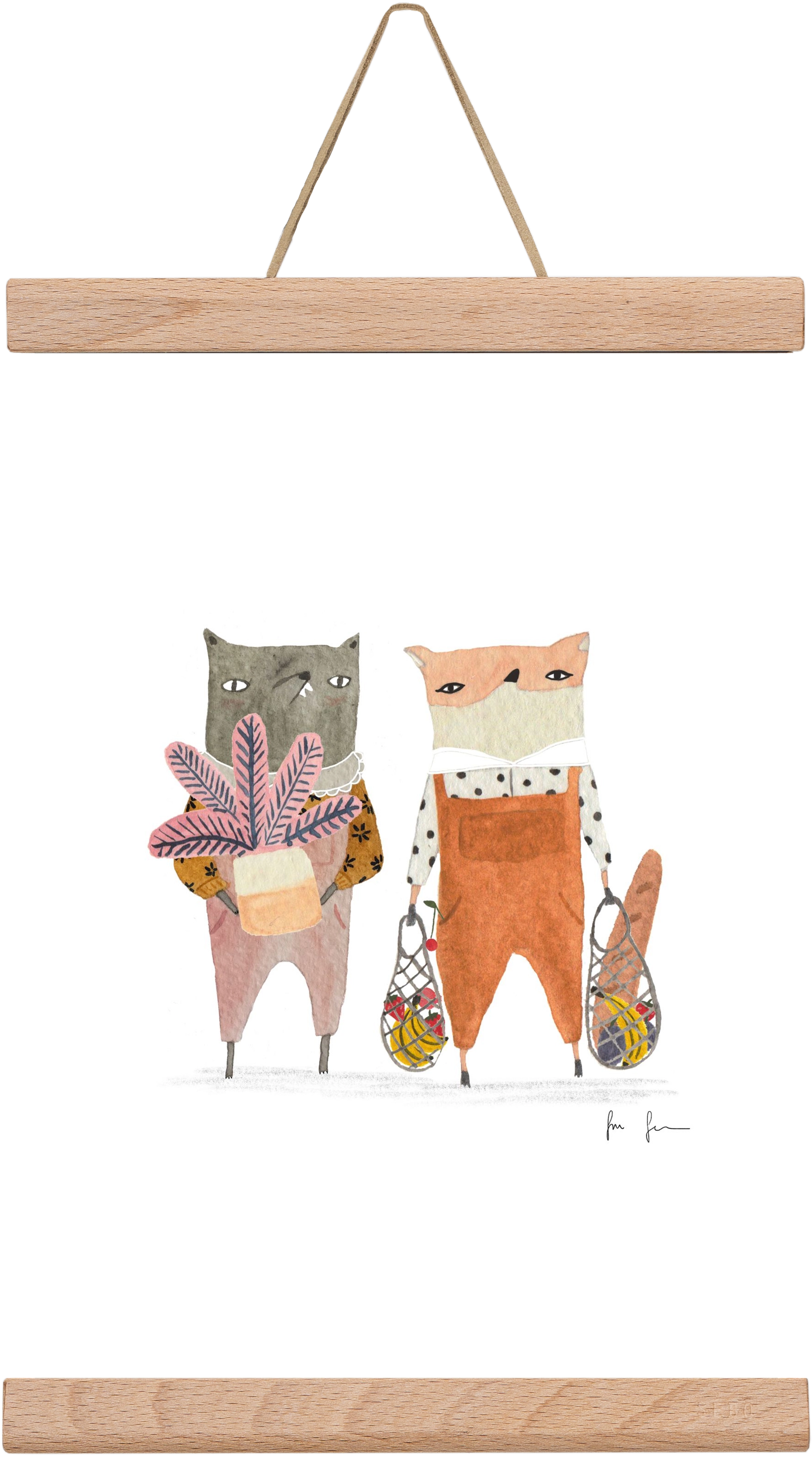 Bevásárlás, 20x30 cm (20x30 cm), Tölgy akasztó