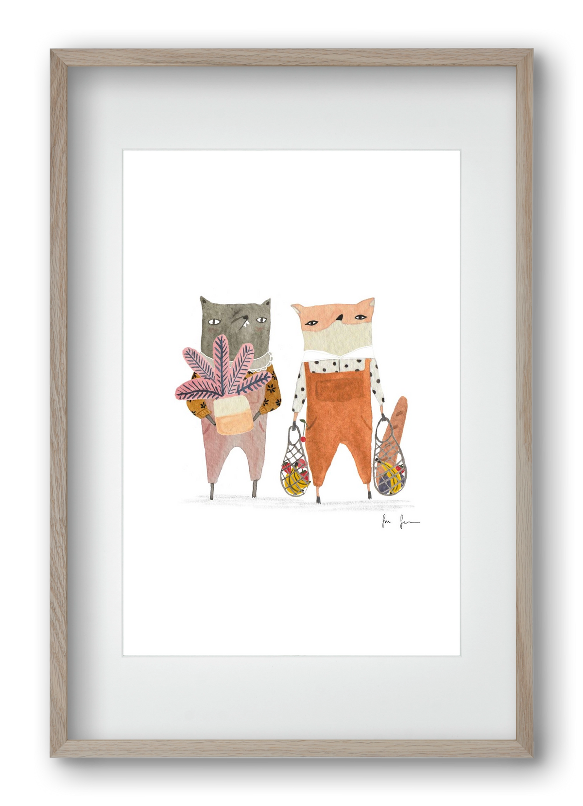 Bevásárlás, 40x60 cm (30x45 cm), Tölgy keret, paszpartuval