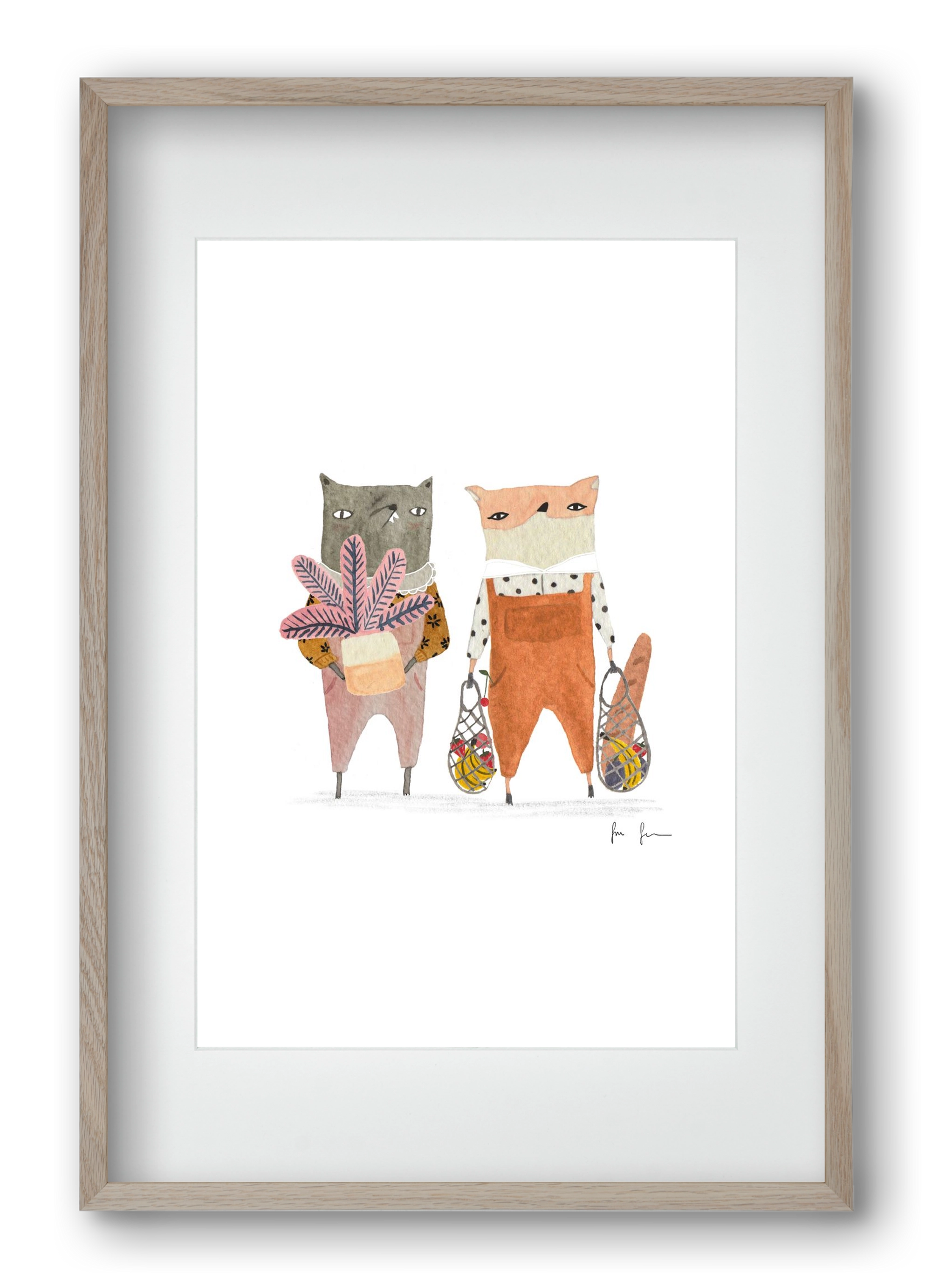 Bevásárlás, 40x60 cm (30x45 cm), Tölgy keret, paszpartuval