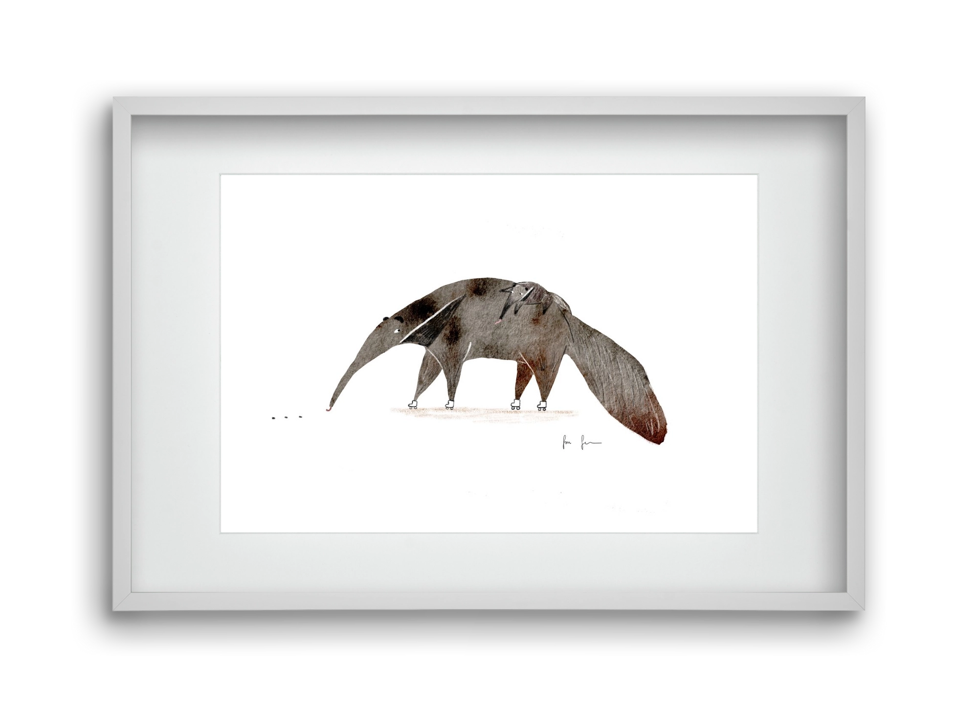 Hangyászék, 45x30 cm (30x20 cm), Fehér keret, paszpartuval